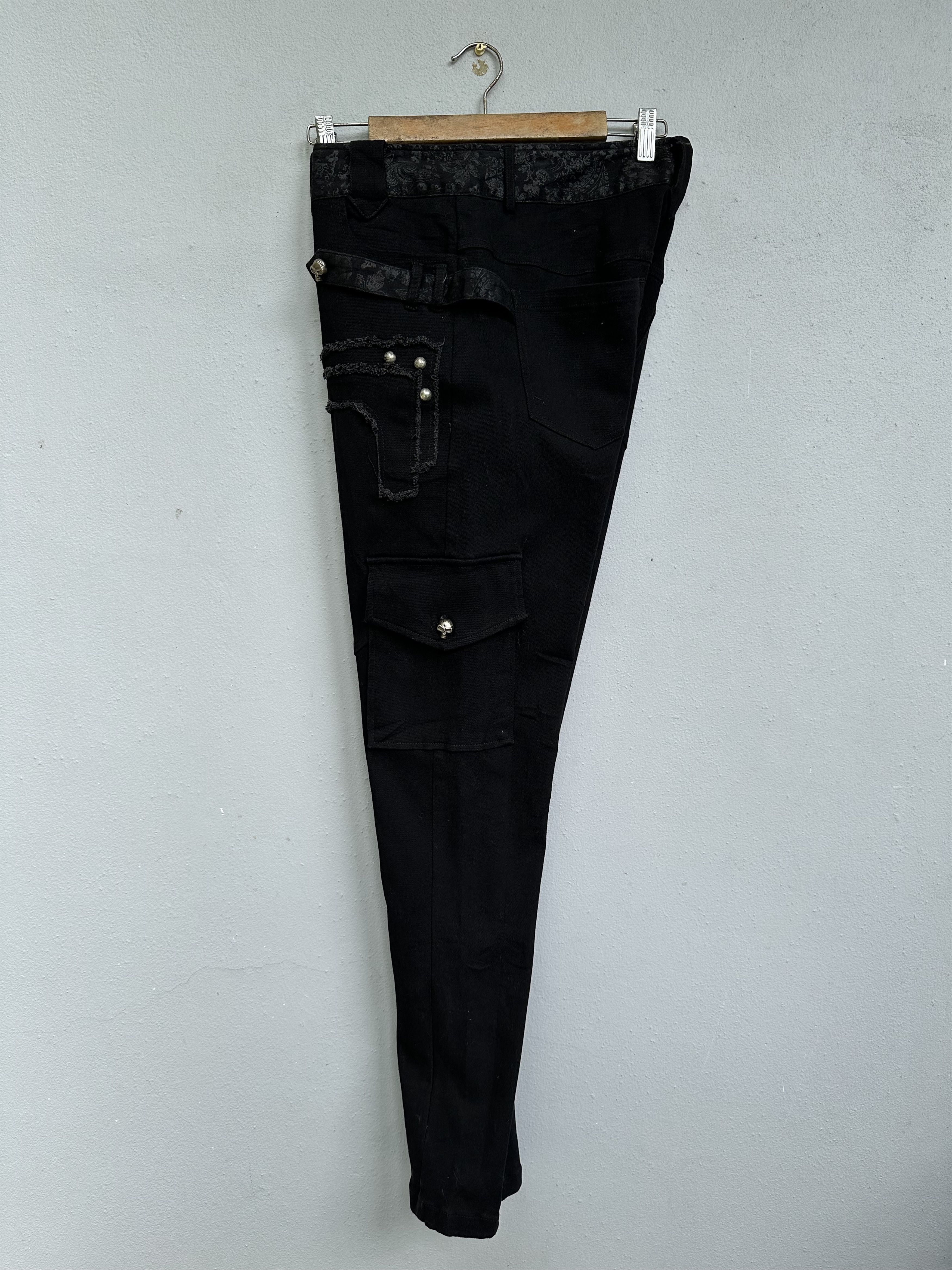 Japanese Brand Japanese Brand PUNKRAVE Skinny Elastic Cargo Pants Size US 32 / EU 48 - 12 Thumbnail