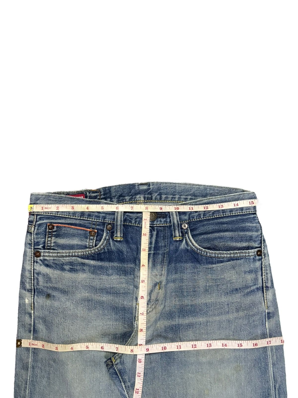 Edwin × Japanese Brand Vintage Japanese Edwin 505 Selvedge Mud Wash Distress Jeans Size US 31 - 13 Thumbnail