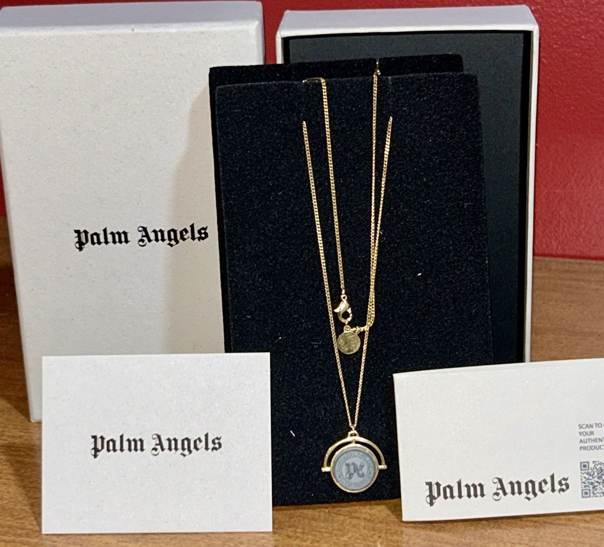 Palm Angels Palm Angels - PA Stone Emblem Necklace Gold/Black Size ONE SIZE - 8 Thumbnail