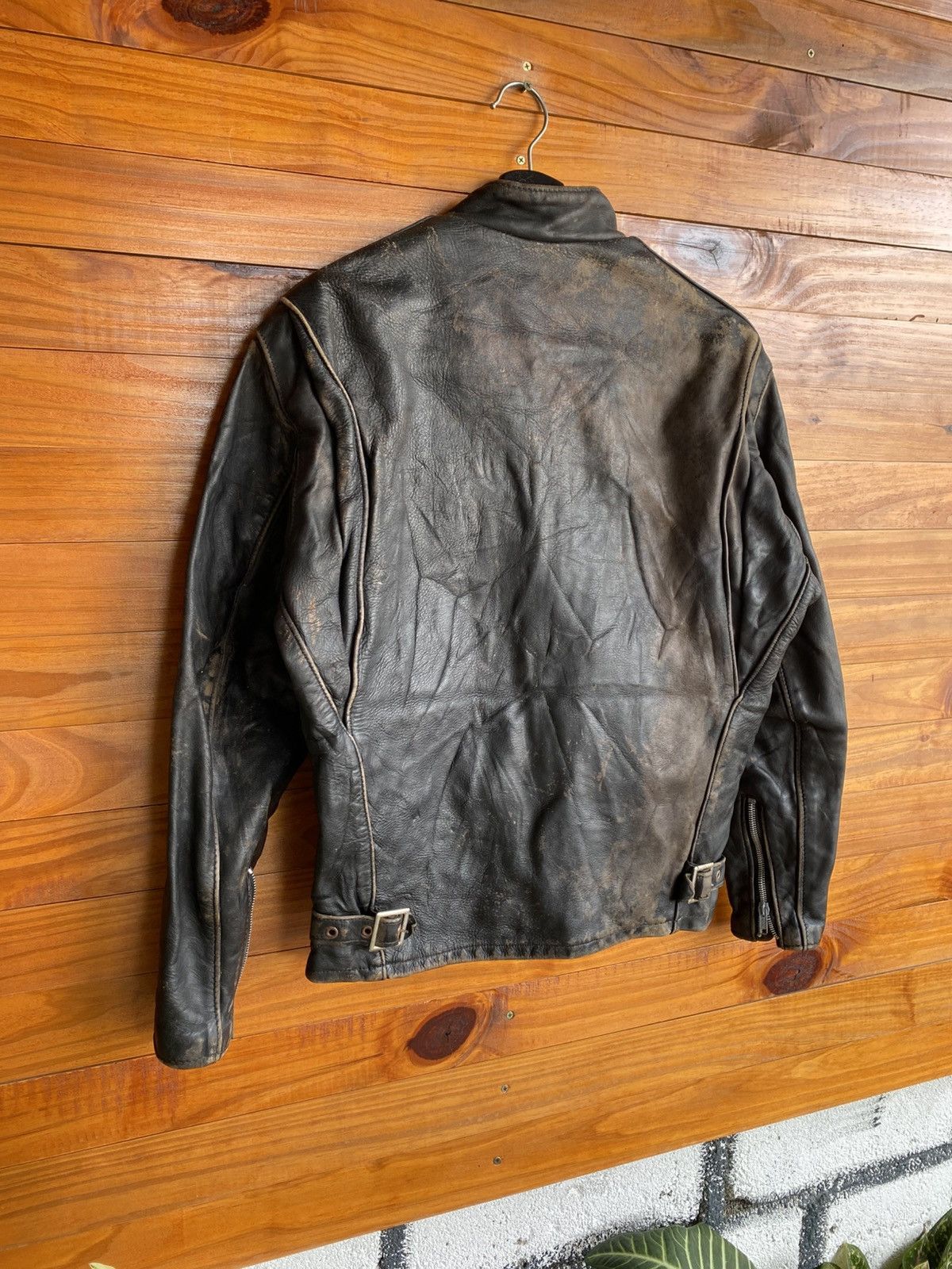 Vintage Vintage Café Racer Motorcycle Leather Jacket Distressed Size US M / EU 48-50 / 2 - 14 Thumbnail