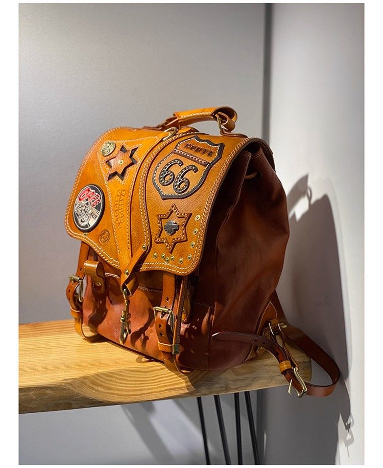 Japanese Brand Handmade Heavy Duty Leather Backpack Size ONE SIZE - 2 Thumbnail