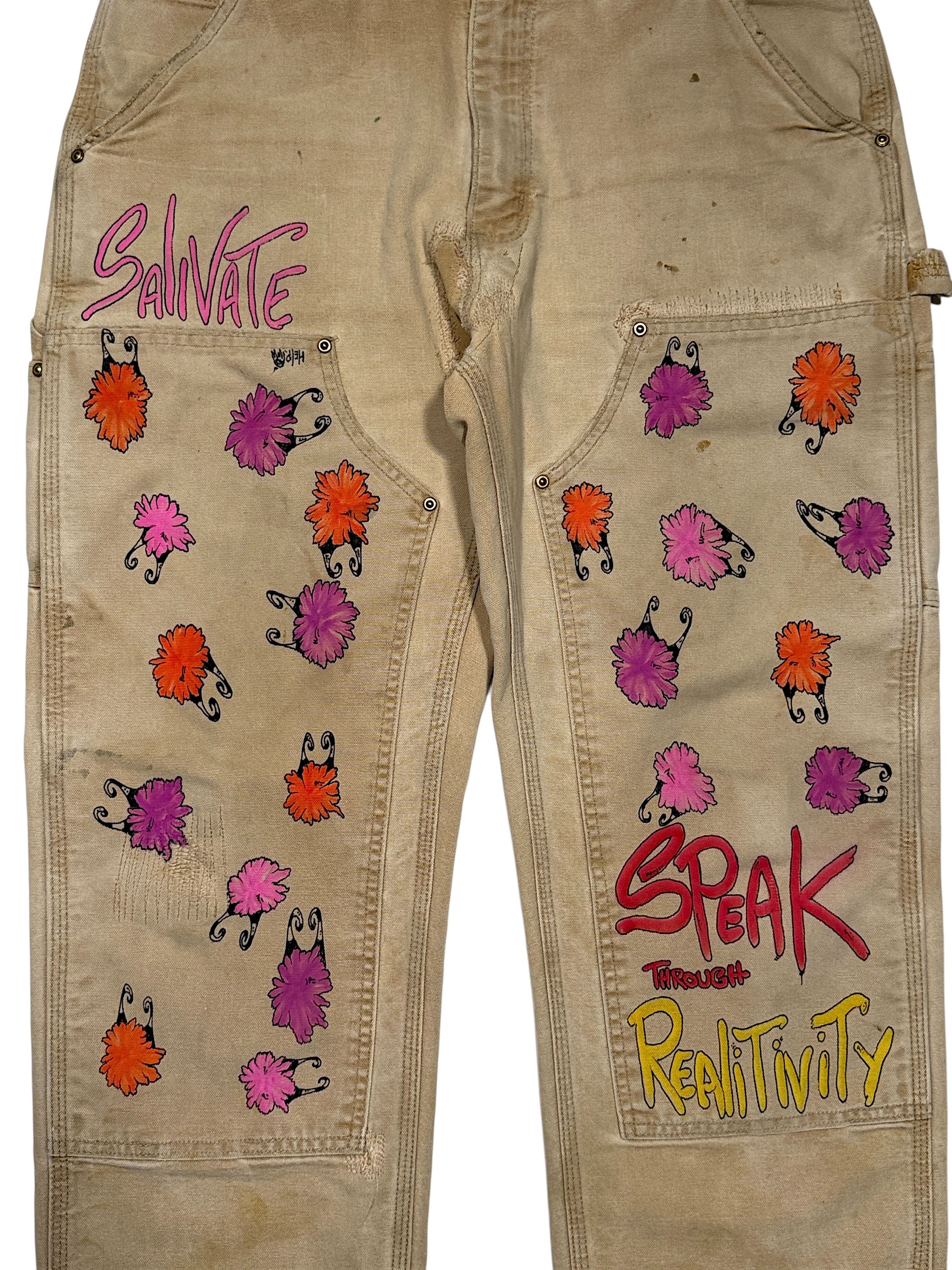 Matty Boy ANTI PROMO MATTY BOY PAINTED VINTAGE CARHARTT CARPENTER PANT Size US 32 / EU 48 - 2 Thumbnail