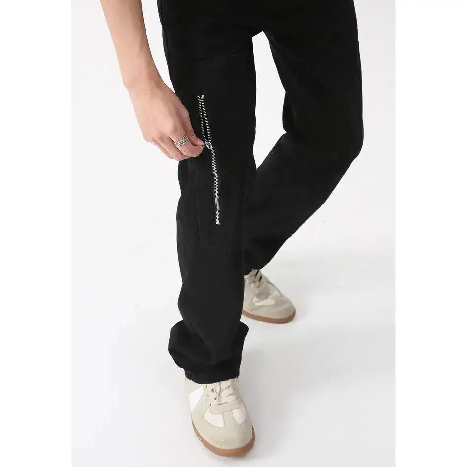 Japanese Brand Retro loose zipper wide leg jeans Size US 32 / EU 48 - 4 Thumbnail