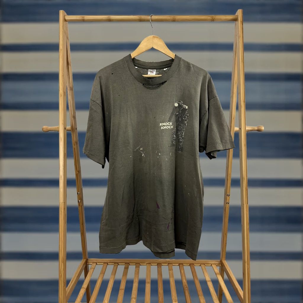 Fruit Of The Loom VTG 90s SWAT Military We Make House Calls Gun Gradient Sun Faded T-Shirt XXL Men Black Distressed Workwear Size US XXL / EU 58 / 5 - 1 Thumbnail
