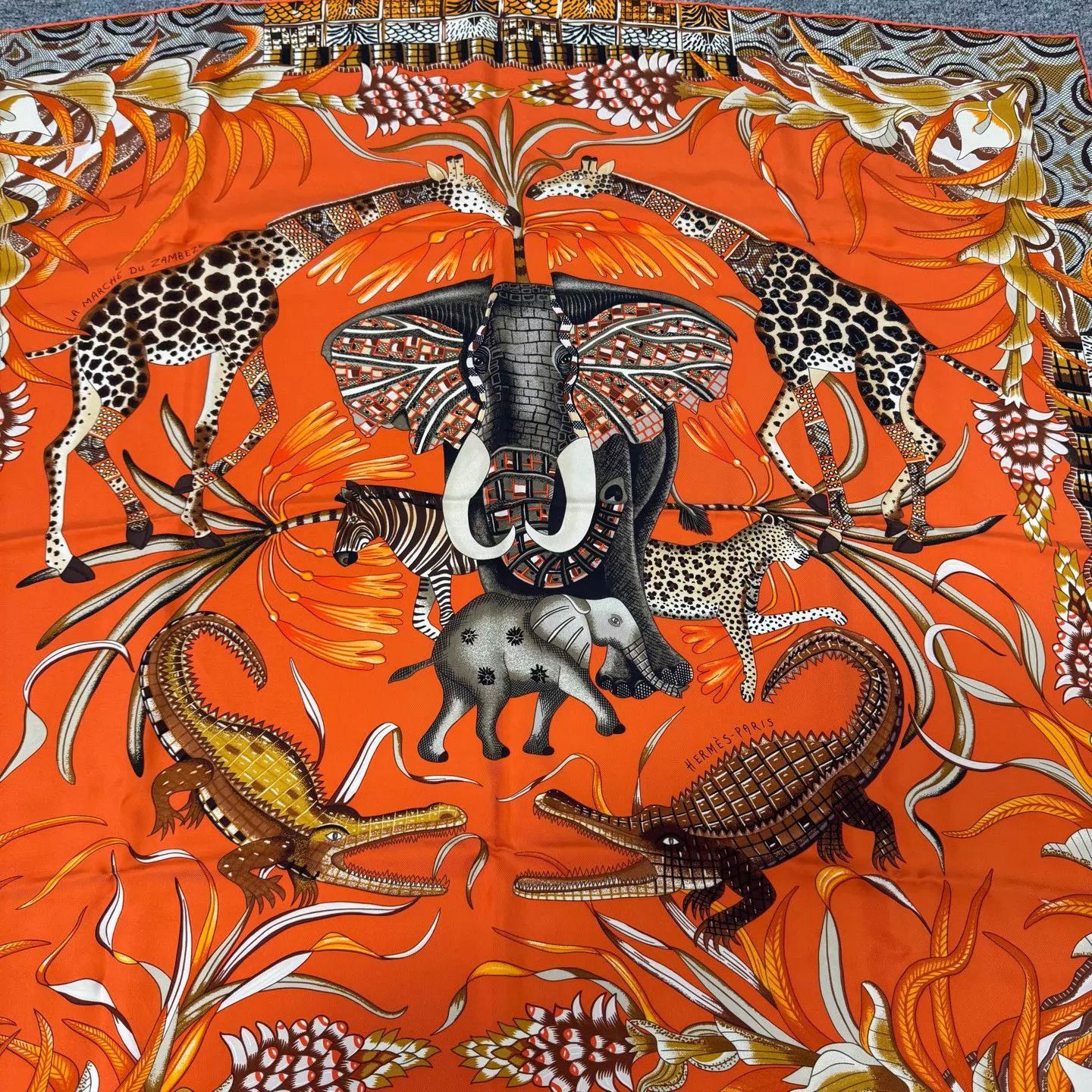 Hermes Hermes Zambezi Celebration Silk Scarf 99 New Animal Print Size ONE SIZE - 2 Thumbnail