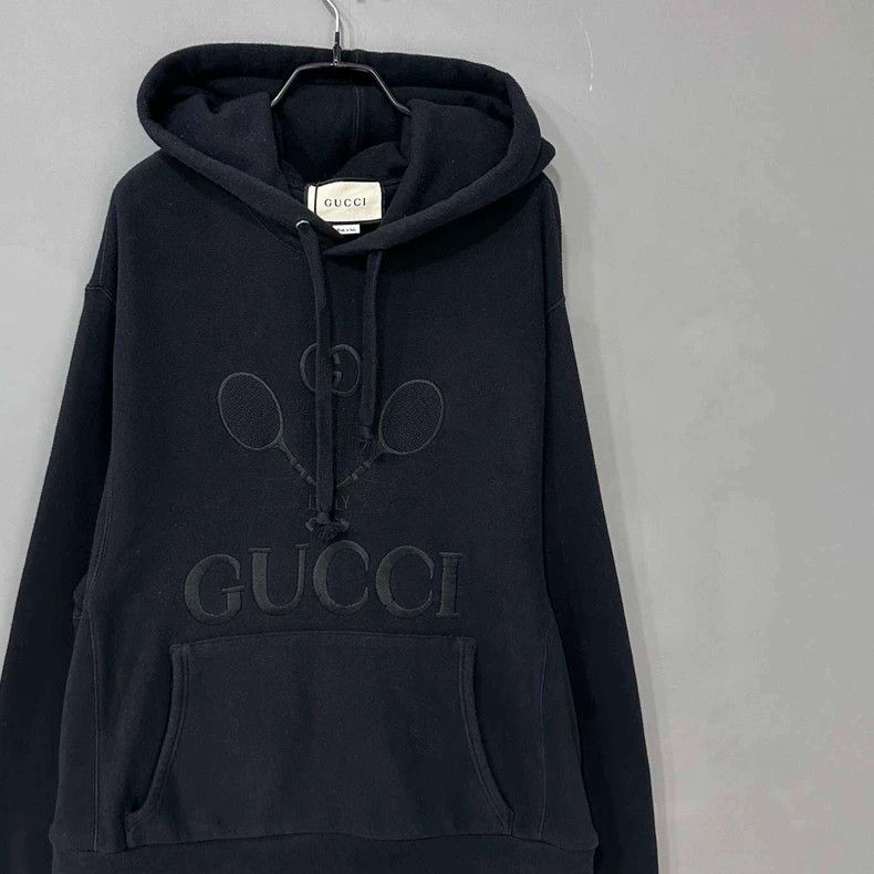 Gucci Gucci Black embroidered tennis hoodie 2506-Nextarrow Size US M / EU 48-50 / 2 - 2 Thumbnail