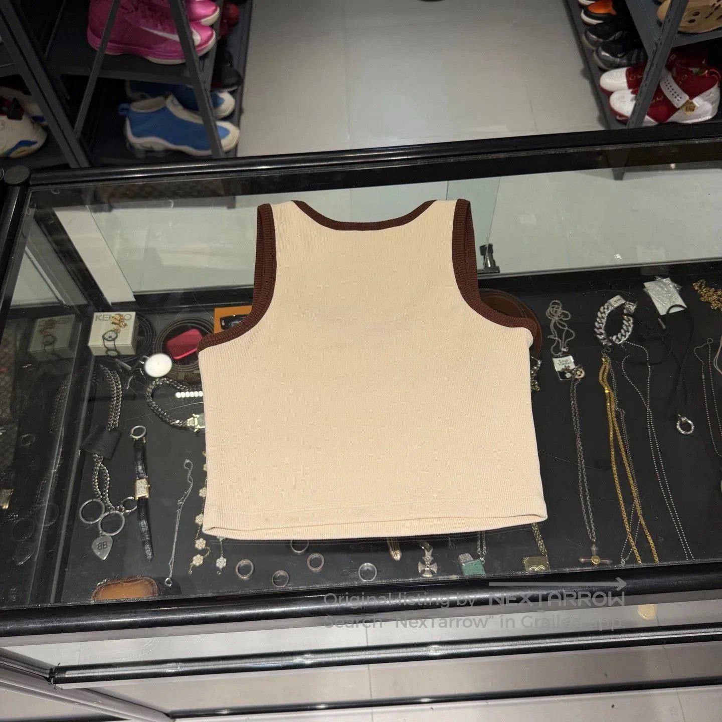 Miu Miu MiuMiu 24SS Beige Colorblock Logo Knit Camisole. Size XS / US 0-2 / IT 36-38 - 2 Thumbnail