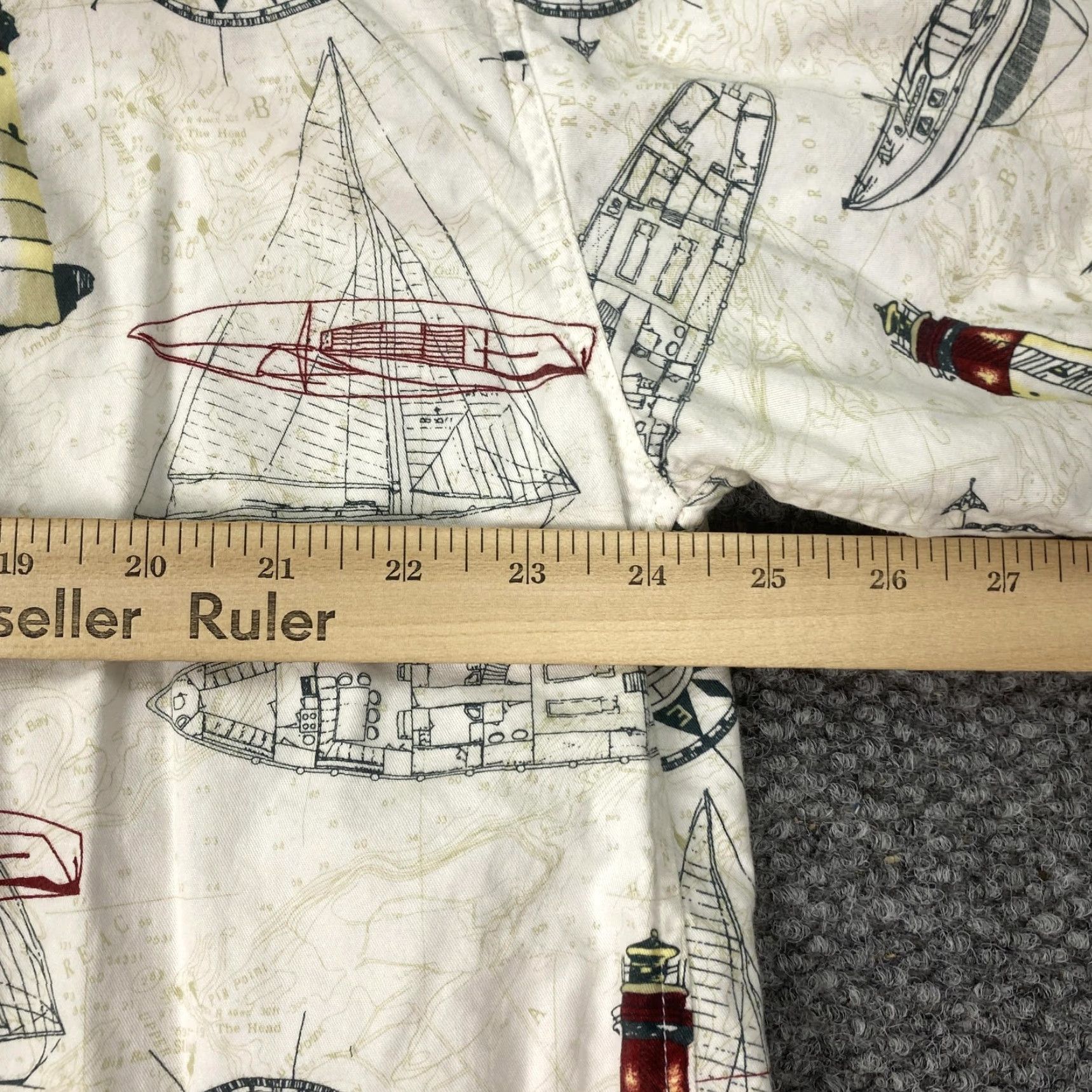 Nautica MICHAEL AUSTIN Nautical Graphic Print Button-Up Shirt Mens 2XL White Short Sleeve Size US XXL / EU 58 / 5 - 8 Thumbnail