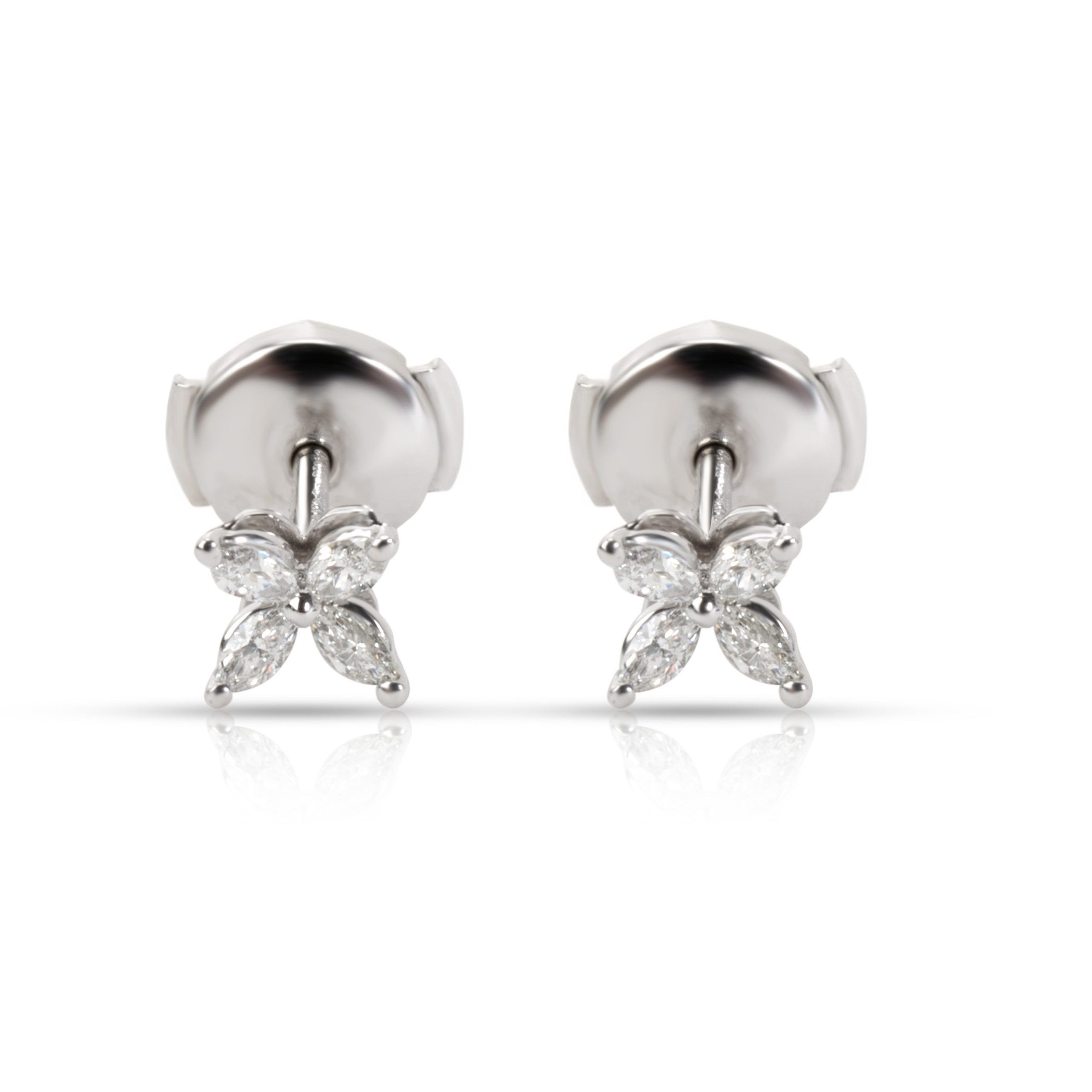 image of Tiffany Co Tiffany & Co. Victoria Diamond Flower Earring In Platinum 0.19 Ctw in Gold, Women's