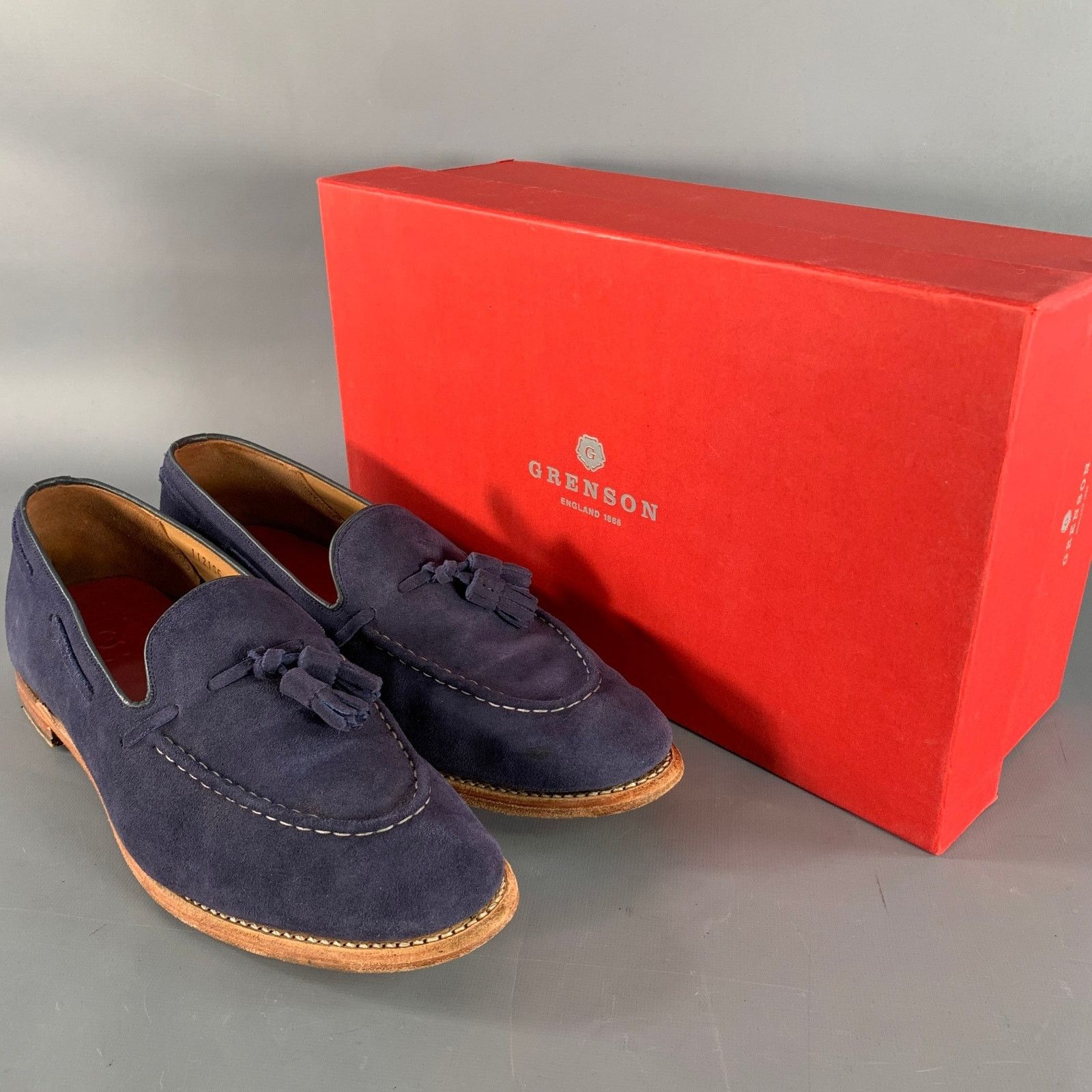 Grenson GRENSON Size 12 Scottie Navy Suede Tassel Moccasin Loafer Size US 12 / EU 45 - 9 Thumbnail