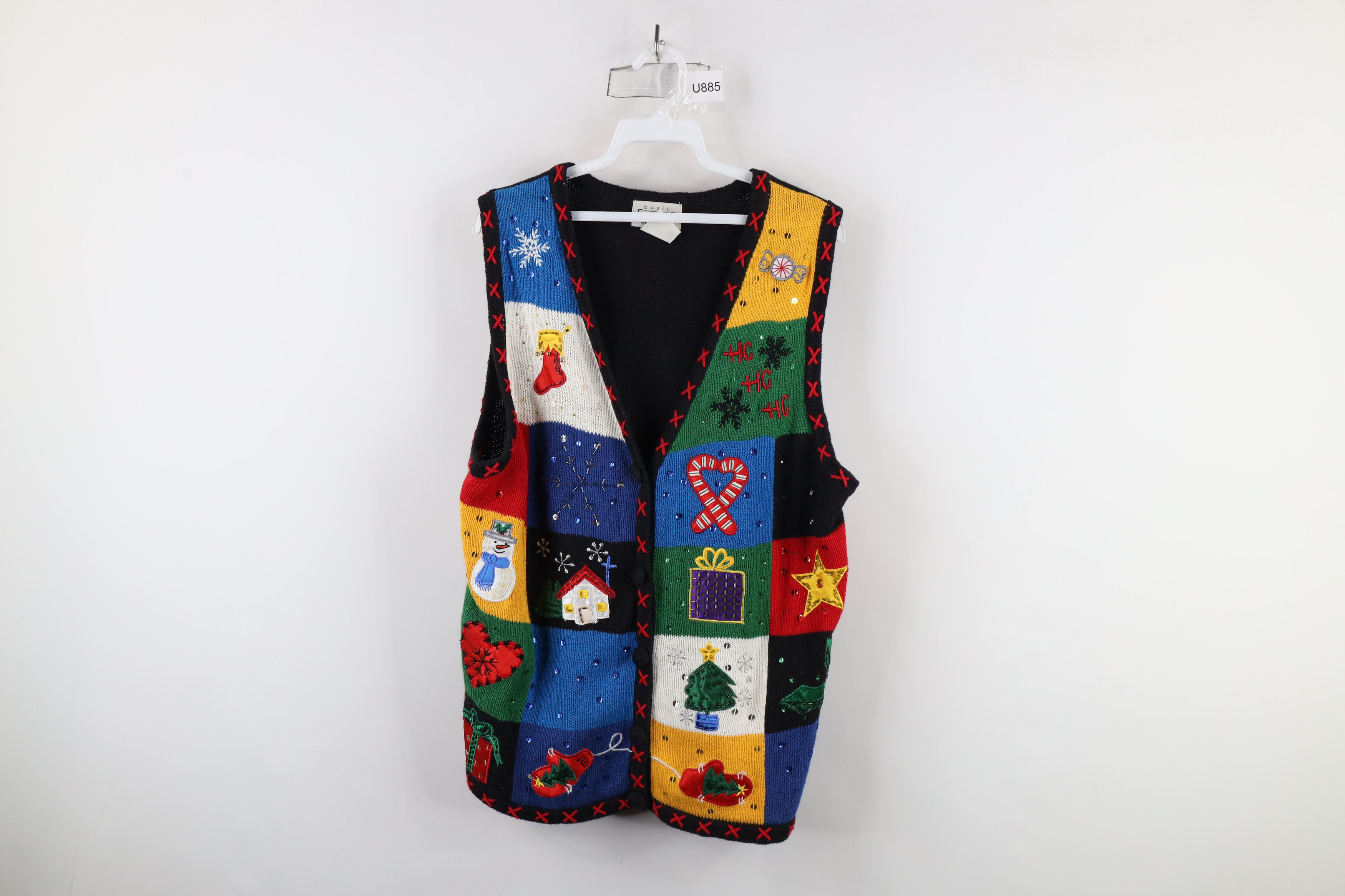 Vintage Vintage 90s Streetwear Christmas Cardigan Sweater Vest Size L / US 10 / IT 46 - 1 Thumbnail