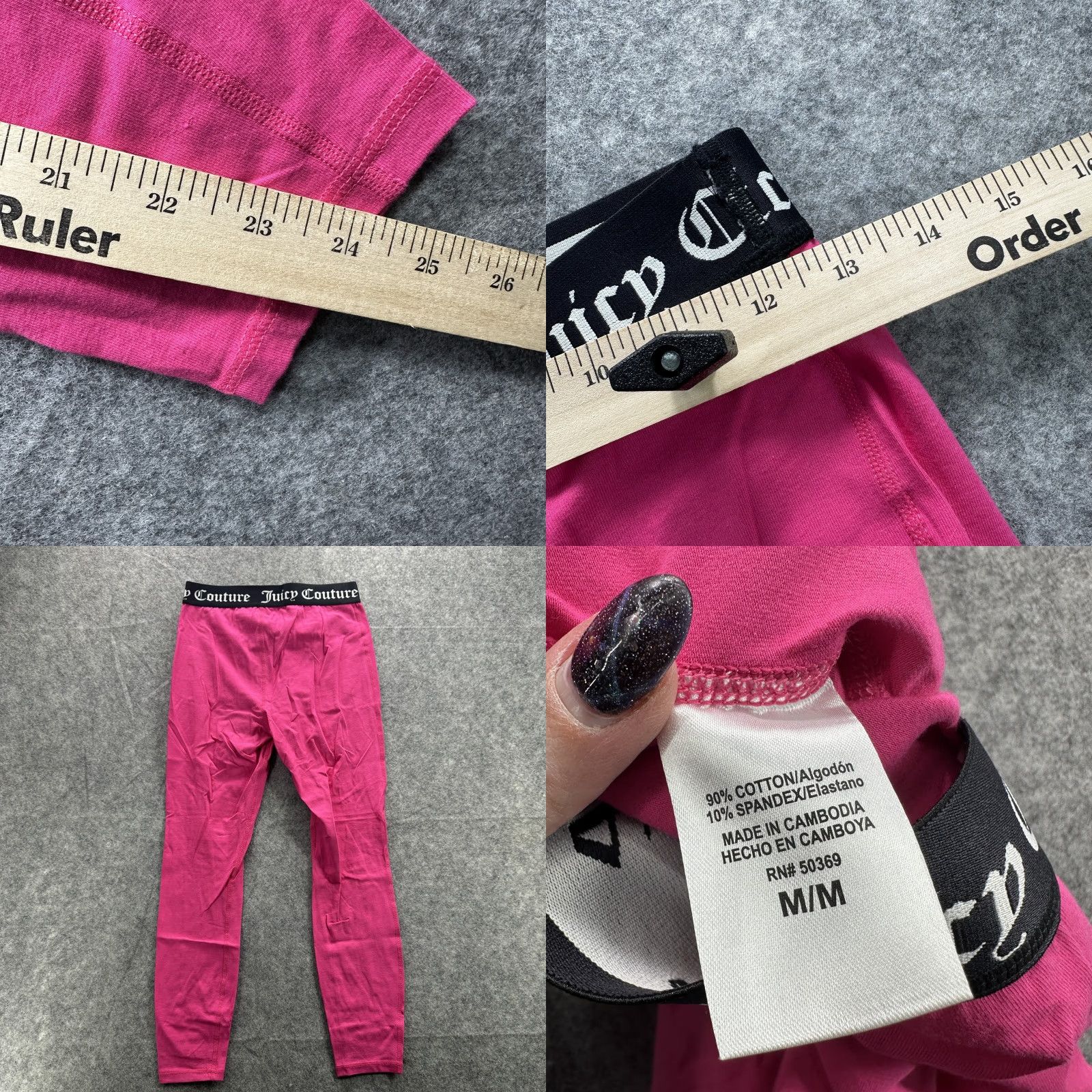 Juicy Couture Juicy Couture Women's Leggings M Pink Activewear Stretch Cotton Spandex 90s Logo Casual Size 32" / US 10 / IT 46 - 8 Thumbnail