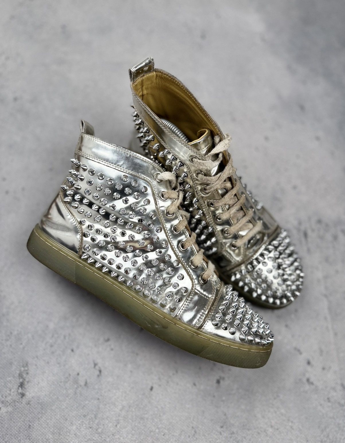 Christian Louboutin Christian Louboutin Louis Flat Antispecchio Spike Silver Size US 9 / EU 42 - 3 Thumbnail