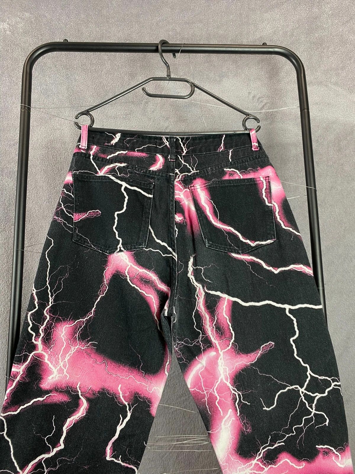 Vintage Jadeed Lightning Jeans Pink Black Straight Leg W30 Size US 30 / EU 46 - 4 Thumbnail