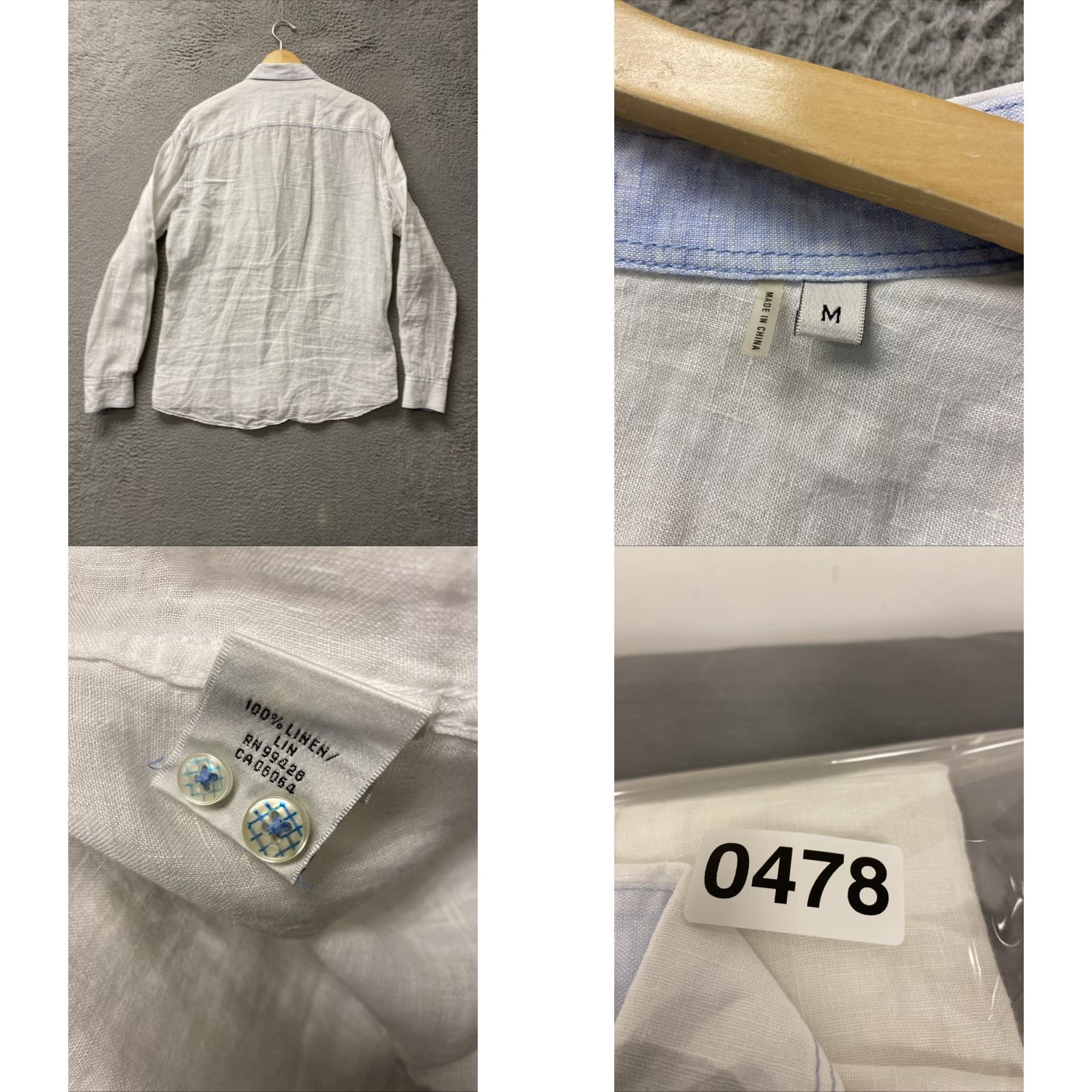 BUGATCHI Bugatchi Uomo Shirt Mens M White Linen Lightweight Button-Up Button-Down Size US M / EU 48-50 / 2 - 8 Thumbnail