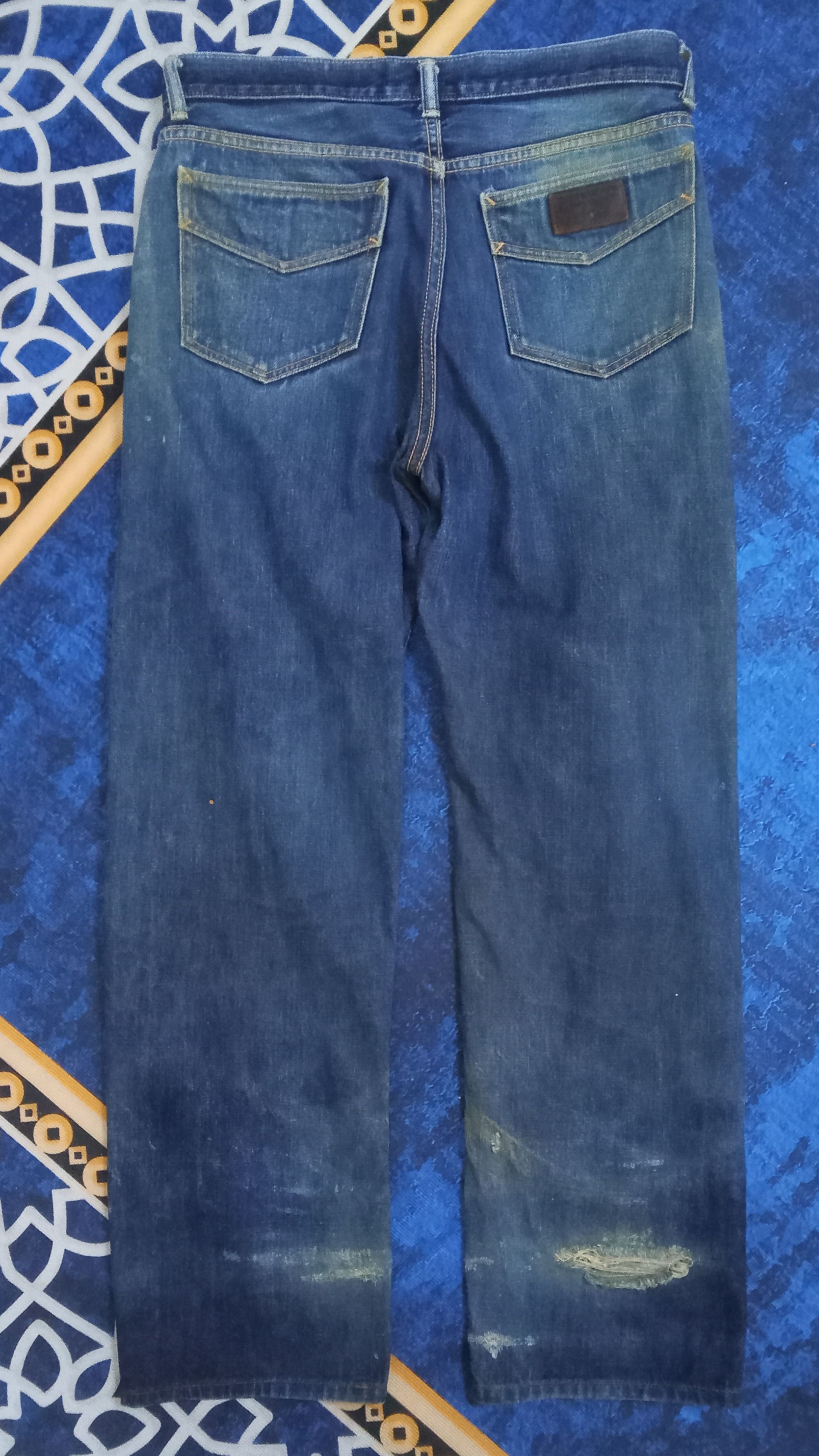 Bape A Bathing Ape Distressed Vintage Half Selvedge Jeans Size US 33 - 2 Thumbnail