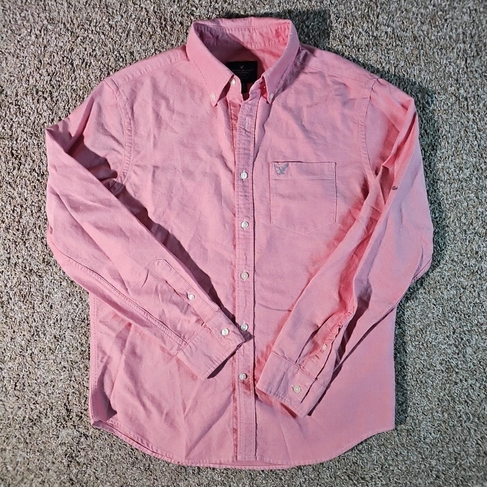 American Eagle Outfitters American Eagle Classic Fit M Pink Button Up Shirt Size US M / EU 48-50 / 2 - 1 Thumbnail