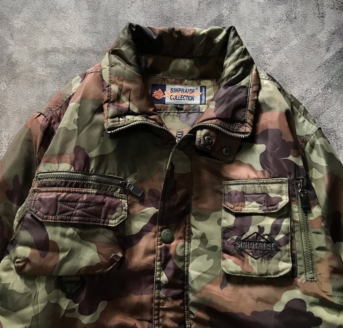 Japanese Brand 2000s Sin Army Tactical Cargo Camo Military Jacket y2k Lgb Size US XL / EU 56 / 4 - 2 Thumbnail