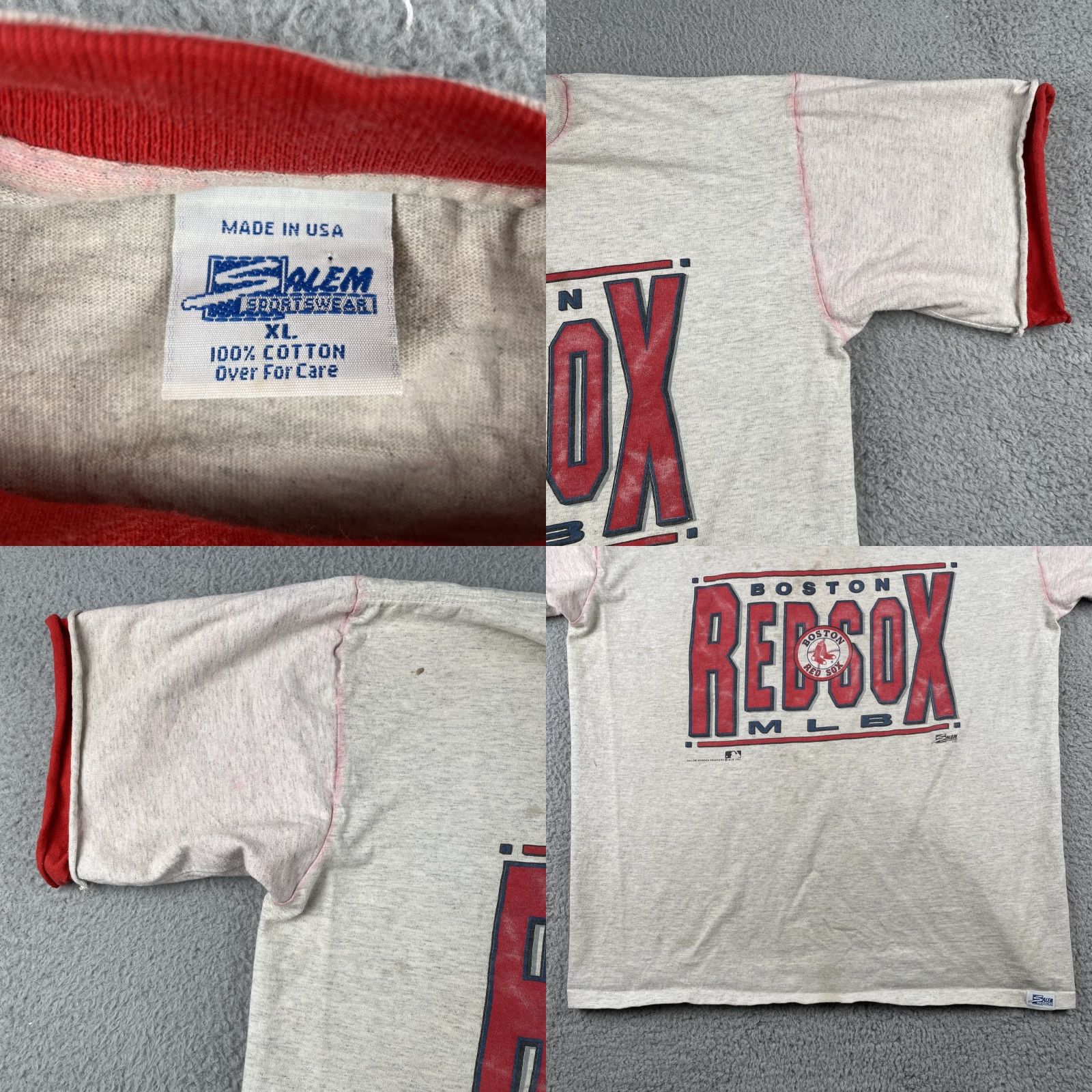 MLB VINTAGE Salem Boston Red Sox MLB Shirt XL Men Red Cotton 90s USA Baseball Classic Short Sleeve Crew Neck Size US XL / EU 56 / 4 - 8 Thumbnail