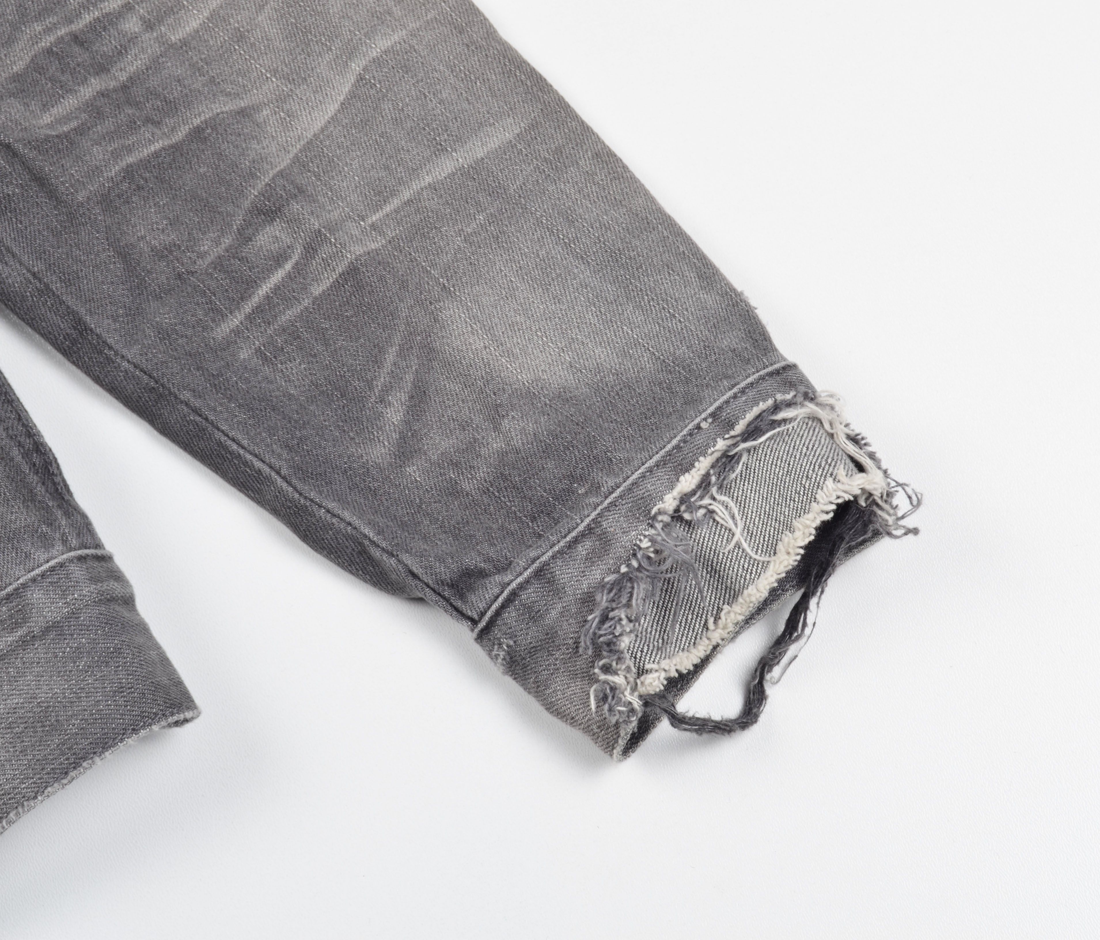 Allsaints Allsaints Distressed Faded Grunge Gray Denim Jacket Size US L / EU 52-54 / 3 - 6 Thumbnail