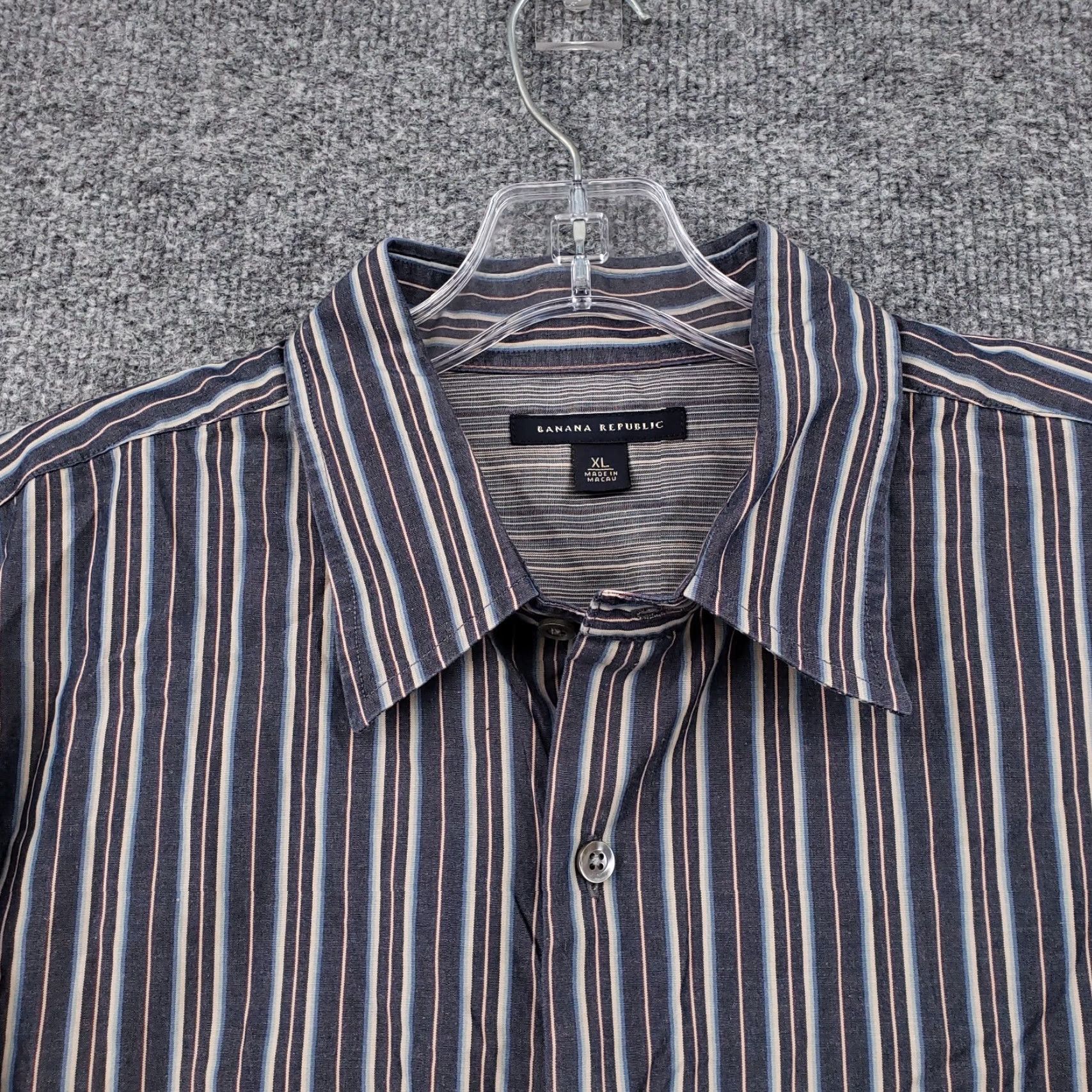 Banana Republic Banana Republic Shirt Mens XL Button-Up Long Sleeve Blue Striped Collared Size US XL / EU 56 / 4 - 3 Thumbnail