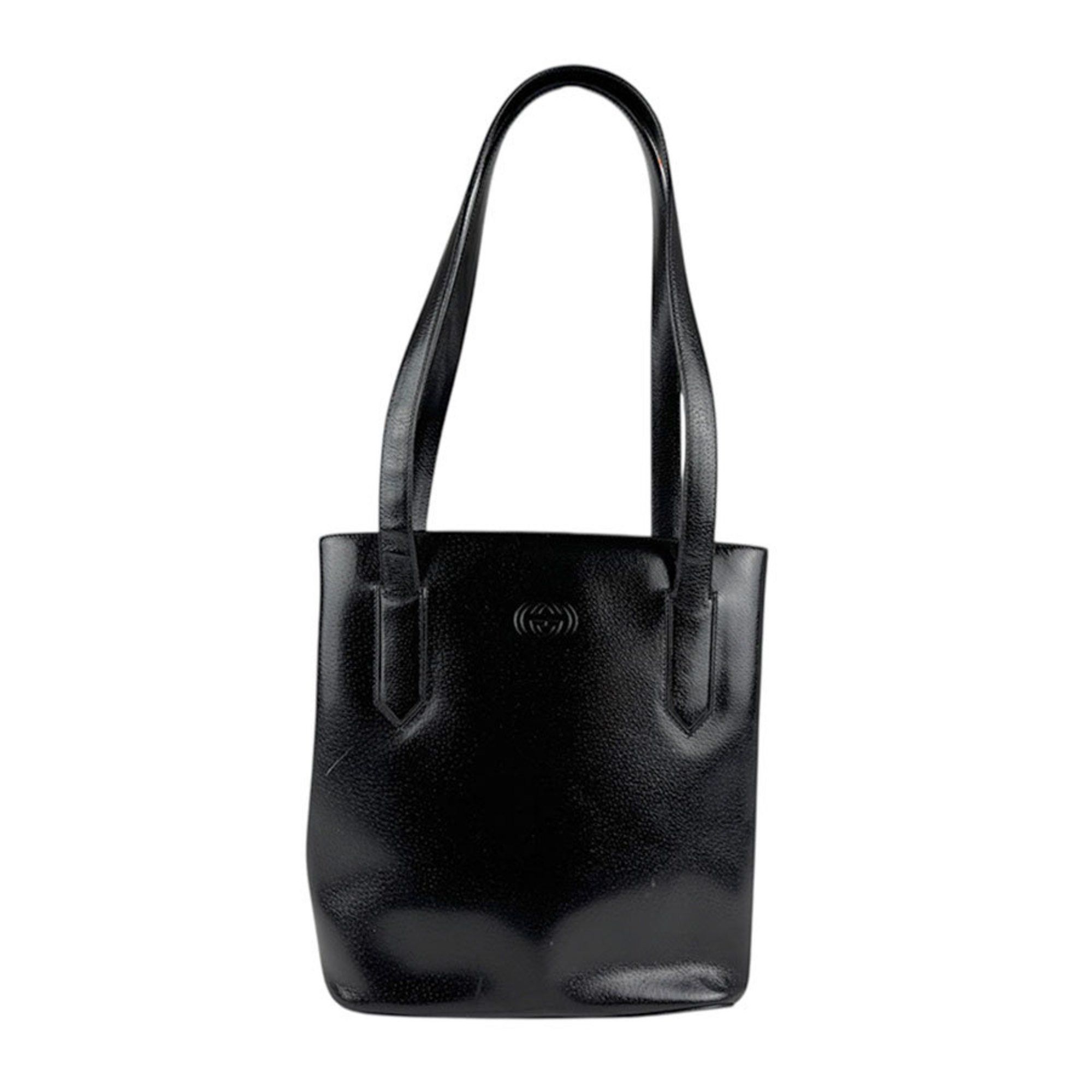 Gucci Shoulder Bag Leather Black Women's Z4960