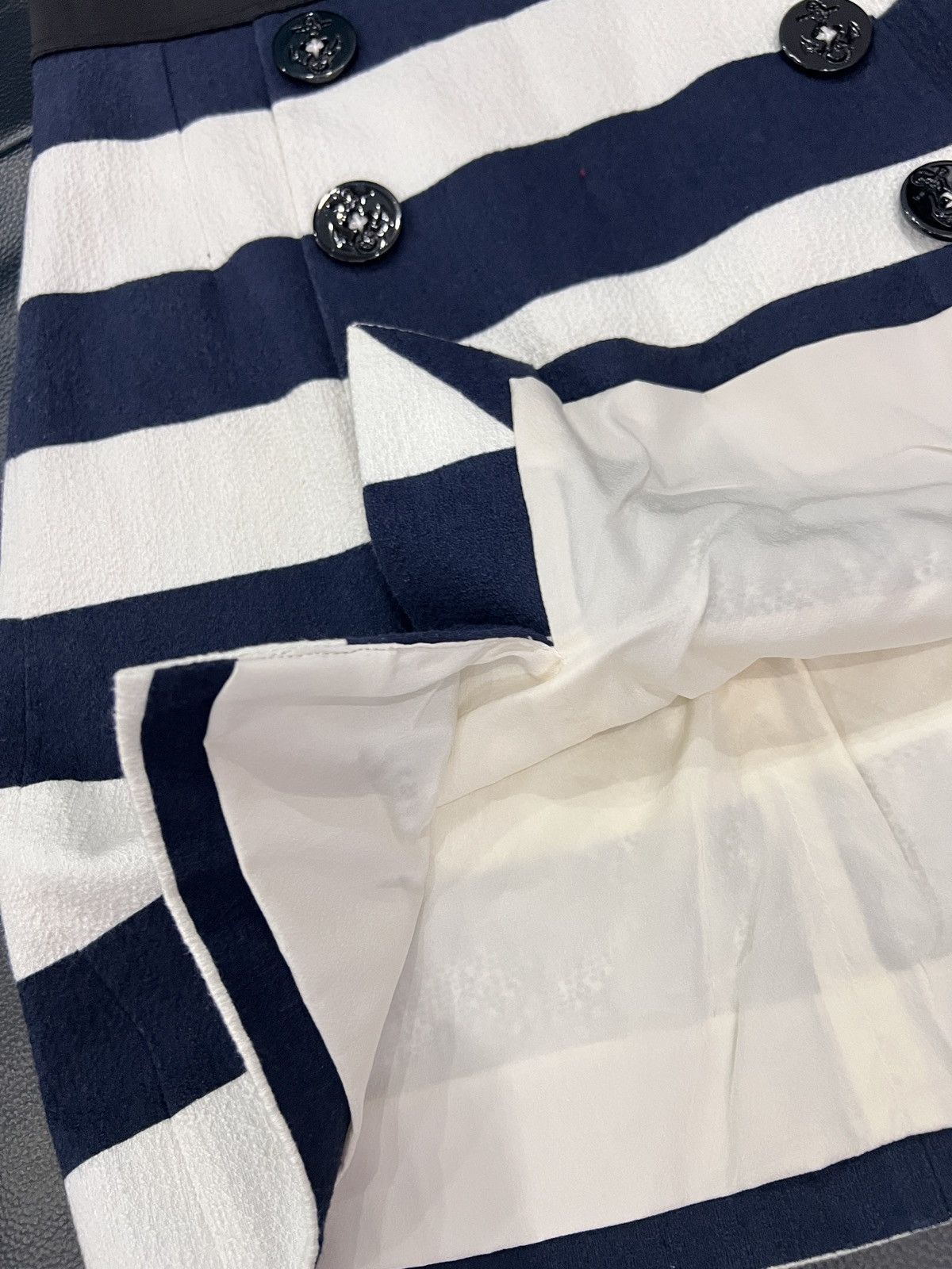 Dolce & Gabbana Dolce & Gabbana Navy Stripe Double-Breasted Skirt Size S / US 4 / IT 40 - 7 Thumbnail