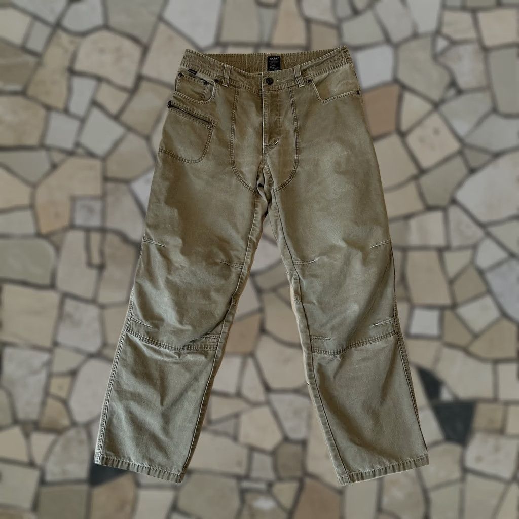 Vintage Kuhl Crag Series Pants Mens 34x31 Beige Cotton Blend Straight Leg 5-Pocket Zipper Button Vintage Patina Dye Workwear Casual Travel Size US 34 / EU 50 - 1 Thumbnail