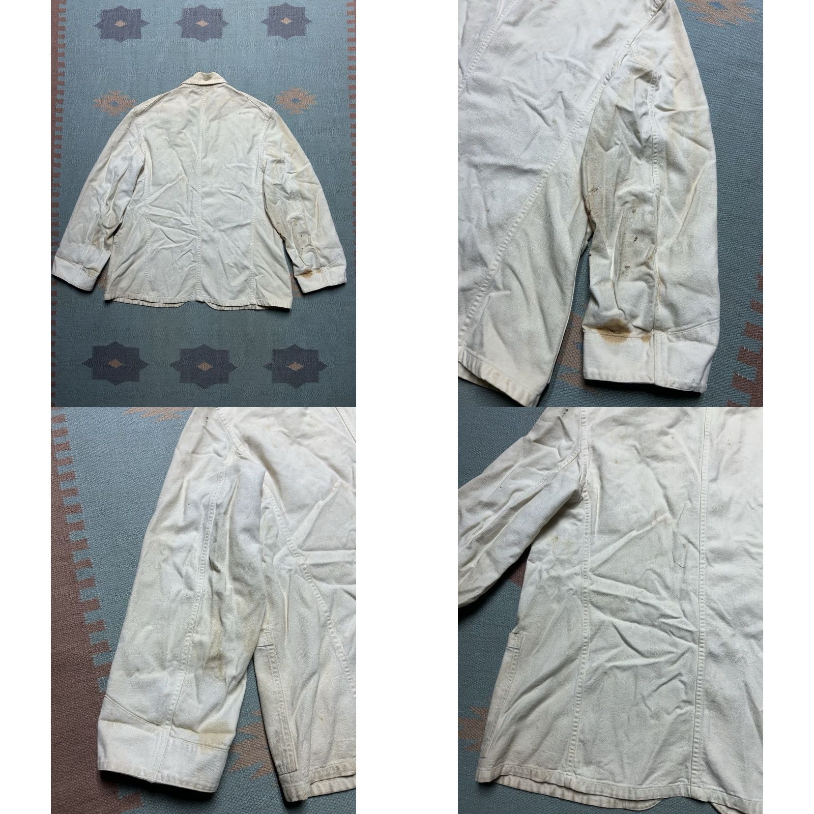Vintage VINTAGE Chore Coat Jacket Kuttnauer Detroit White Canvas 42 M Mens Size US XS / EU 42 / 0 - 8 Thumbnail