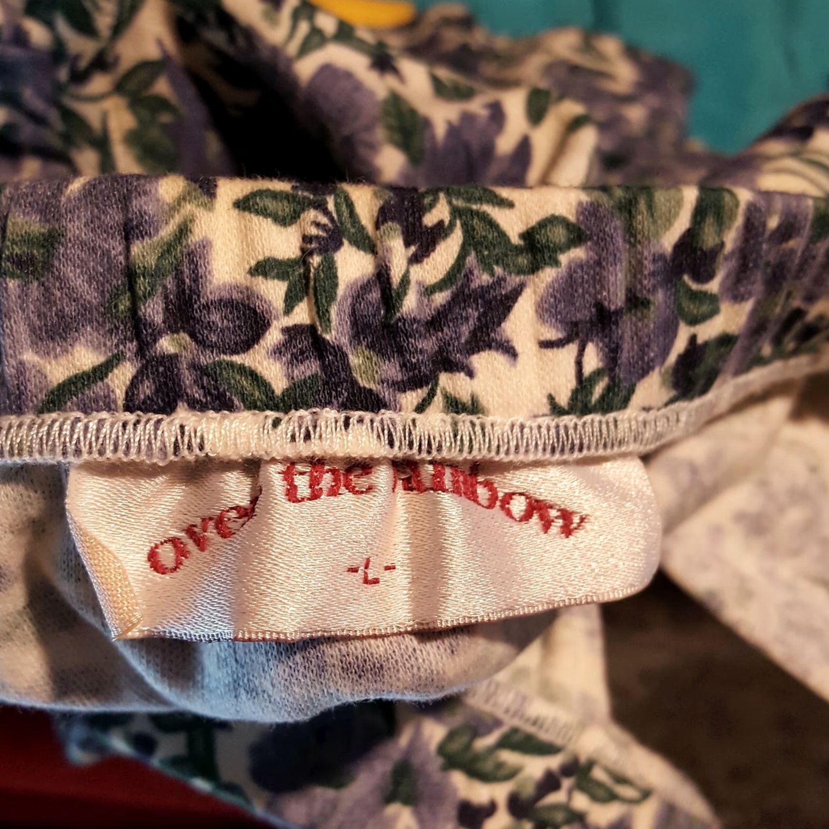 Vintage VINTAGE Over The Rainbow Womens Shorts Baggy Stretch Floral 80s Flower Blue L Size 24" / US 00 / IT 34 - 5 Thumbnail