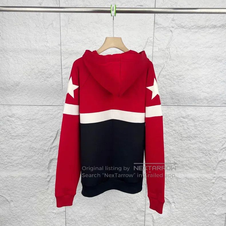 Givenchy Givenchy Red and Black Space Cotton Hooded Sweatshirt Size US M / EU 48-50 / 2 - 2 Thumbnail