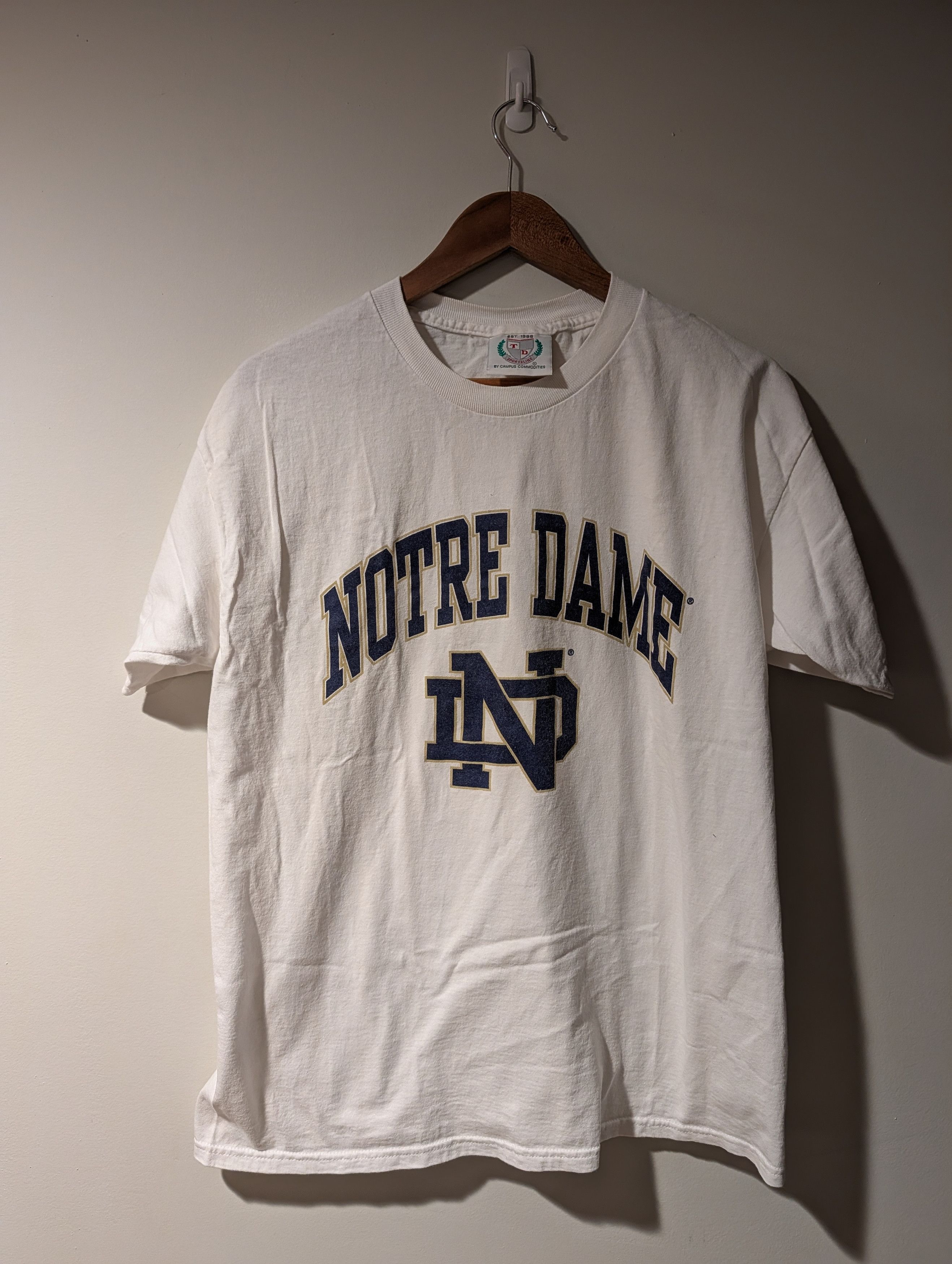 NCAA Vintage 90s Notre Dame University Fighting Irish T-Shirt Size US L / EU 52-54 / 3 - 1 Thumbnail