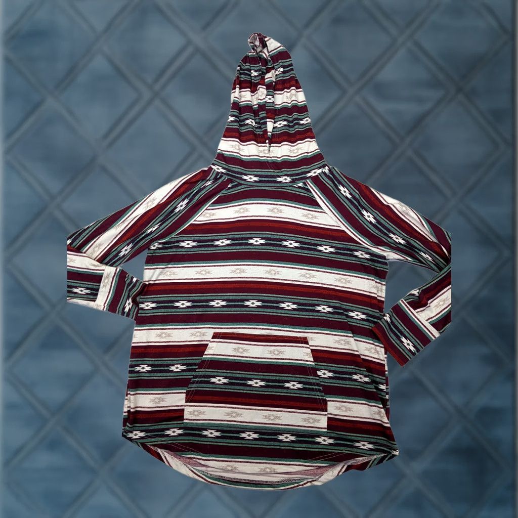 Vintage LuLaRoe Womens XL Hoodie Red Southwestern Stripe Kangaroo Pocket Pullover Shirt Pullover Long Sleeve Adult Womens Size XL / US 12-14 / IT 48-50 - 1 Thumbnail