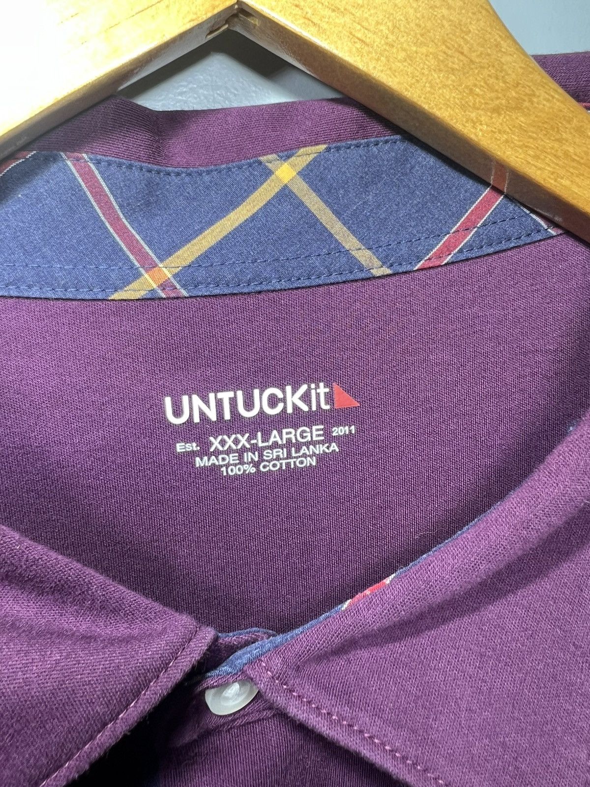 UNTUCKit UNTUCKit Mens 3XL Damaschino Long Sleeve Polo Shirt Purple Size US XXL / EU 58 / 5 - 3 Thumbnail