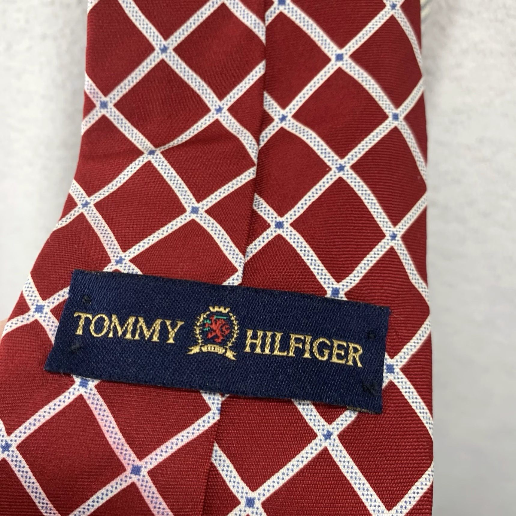 Tommy Hilfiger VINTAGE Tommy Hilfiger Men Tie Designer Silk Geometric Pattern 58x4 Made in USA Preppy Golf Size ONE SIZE - 7 Thumbnail