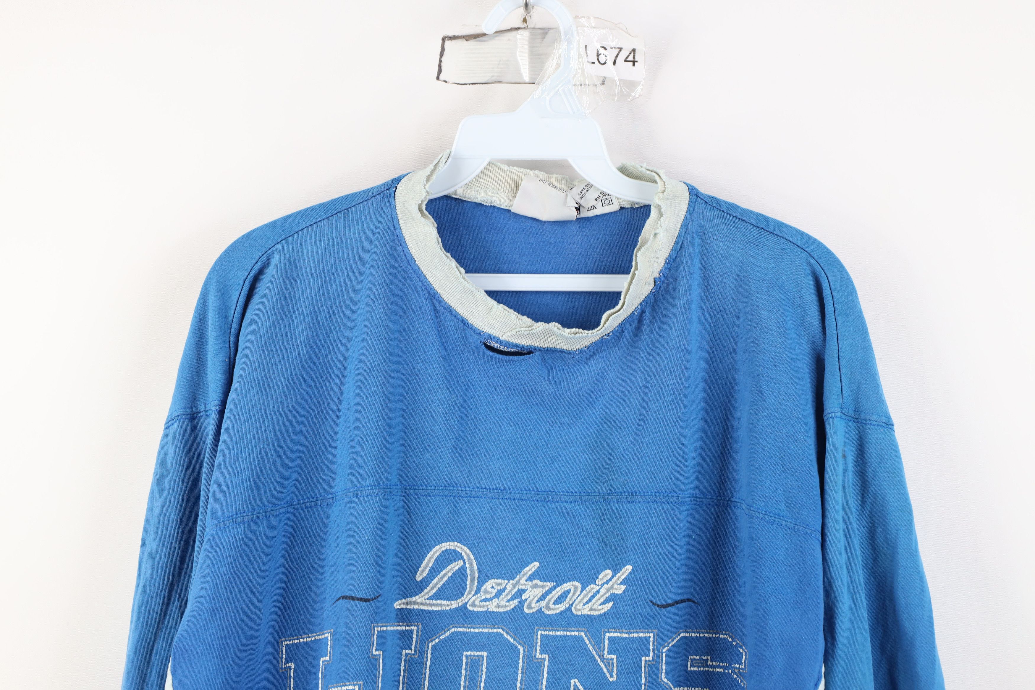 Vintage Vintage 90s Detroit Lions Football 3/4 Sleeve Raglan T-Shirt Size US M / EU 48-50 / 2 - 2 Thumbnail