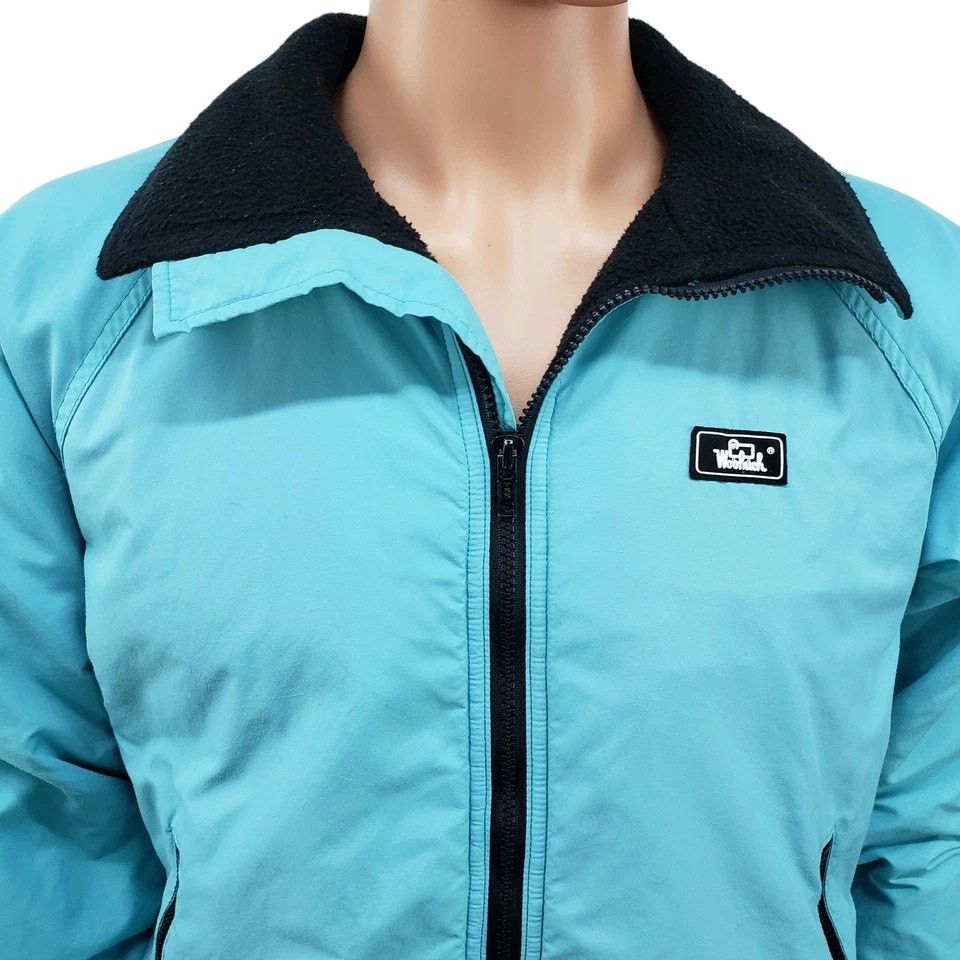 Vintage × Woolrich Woolen Mills Vintage 90s Woolrich Teal Fleece Lined Bomber Jacket USA Size US M / EU 48-50 / 2 - 4 Thumbnail
