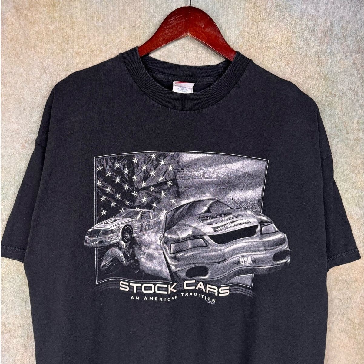 NASCAR × Vintage VTG Y2K Stock Cars Graphic T Shirt Mens Sz XL Black Nascar Size US XL / EU 56 / 4 - 4 Thumbnail