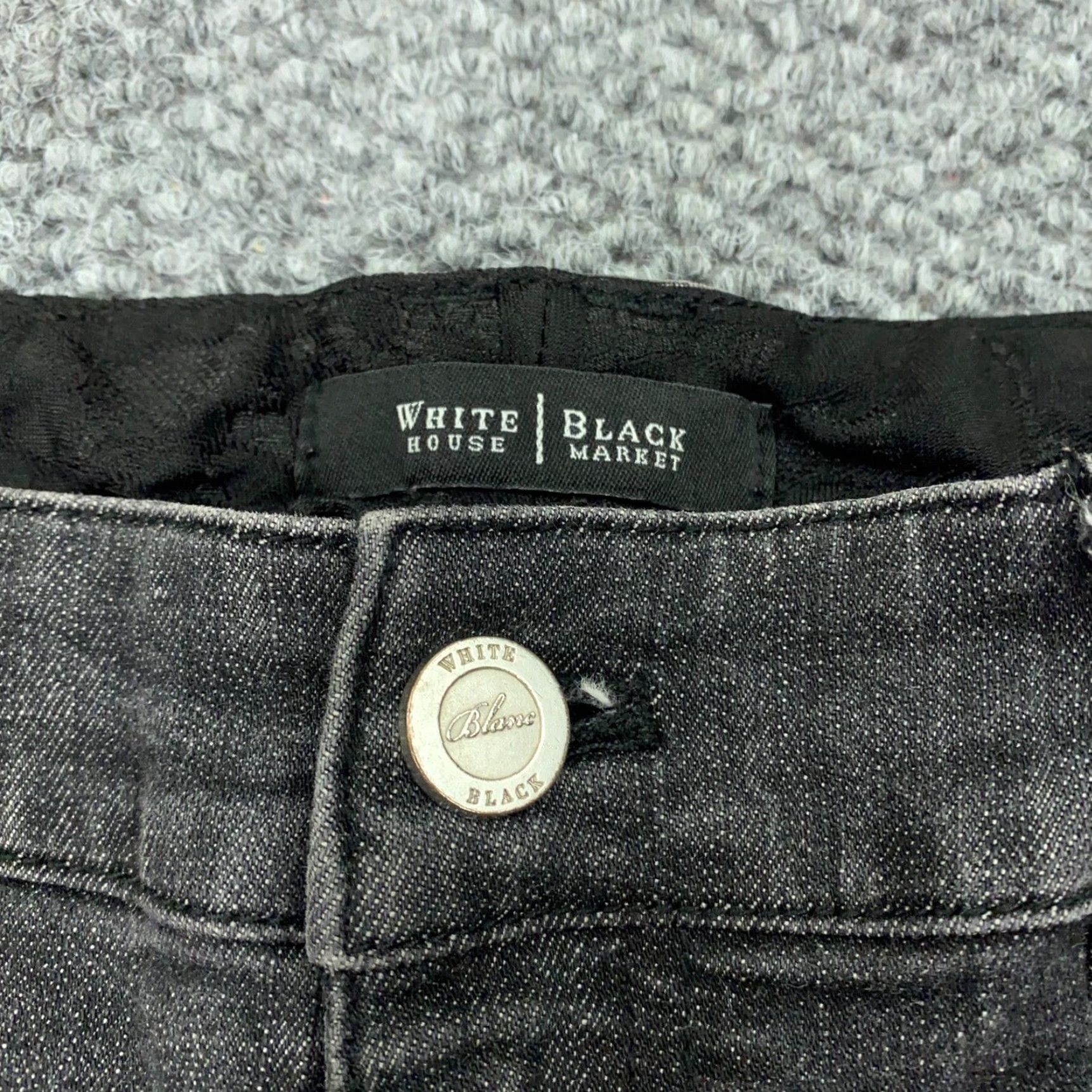 White House Black Market White House Black Market Womens Jeans Slim Straight 10 Regular Black Denim 31in Inseam Stretch 90s? Size 33" - 5 Thumbnail