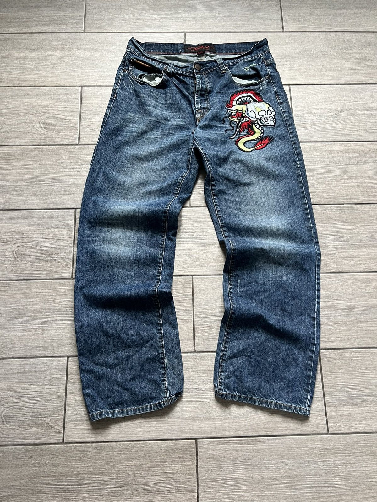 Ed Hardy Vintage Style Ed Hardy Jeans Pants Y2K Avangarde Size US 34 / EU 50 - 13 Thumbnail