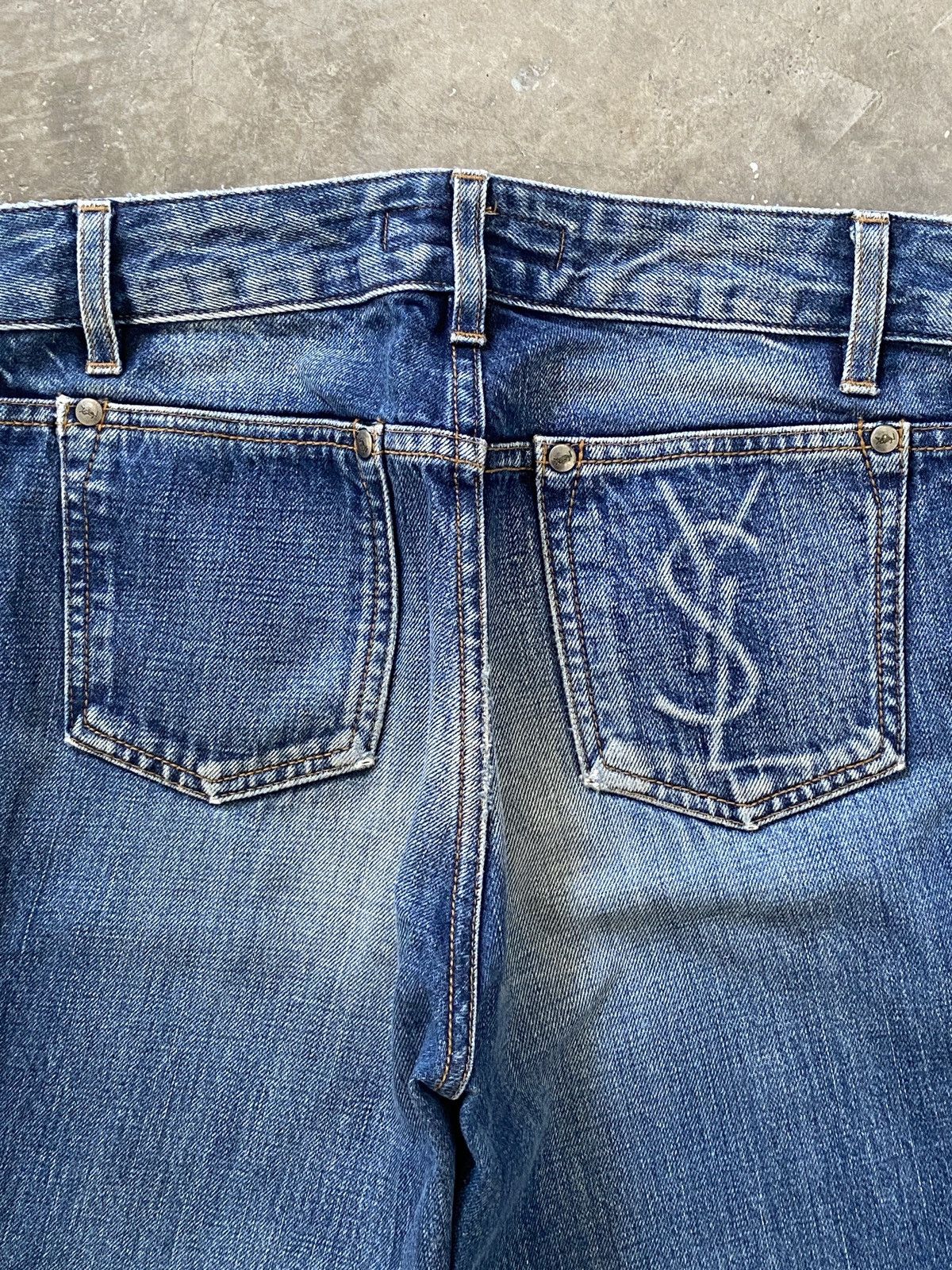 Yves Saint Laurent AW2004 Tom Ford Era YSL Washed Flared Denim Size US 28 / EU 44 - 8 Thumbnail