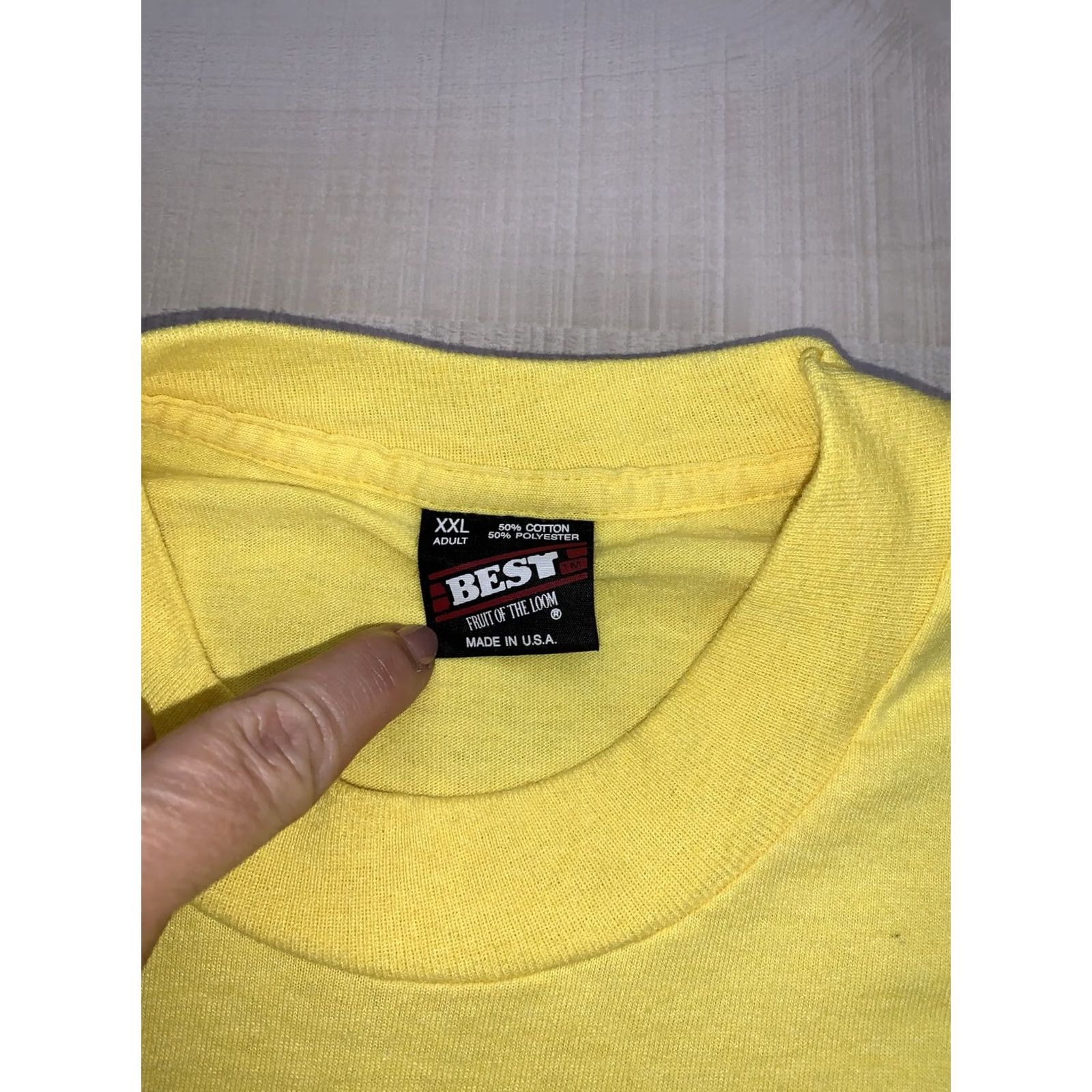 Fruit Of The Loom VINTAGE Michigan State University USA Track & Field T Shirt 1995 2XL Yellow Cotton Blend Short Sleeve Crew Neck Unisex Adults Nike? Size US XXL / EU 58 / 5 - 4 Thumbnail