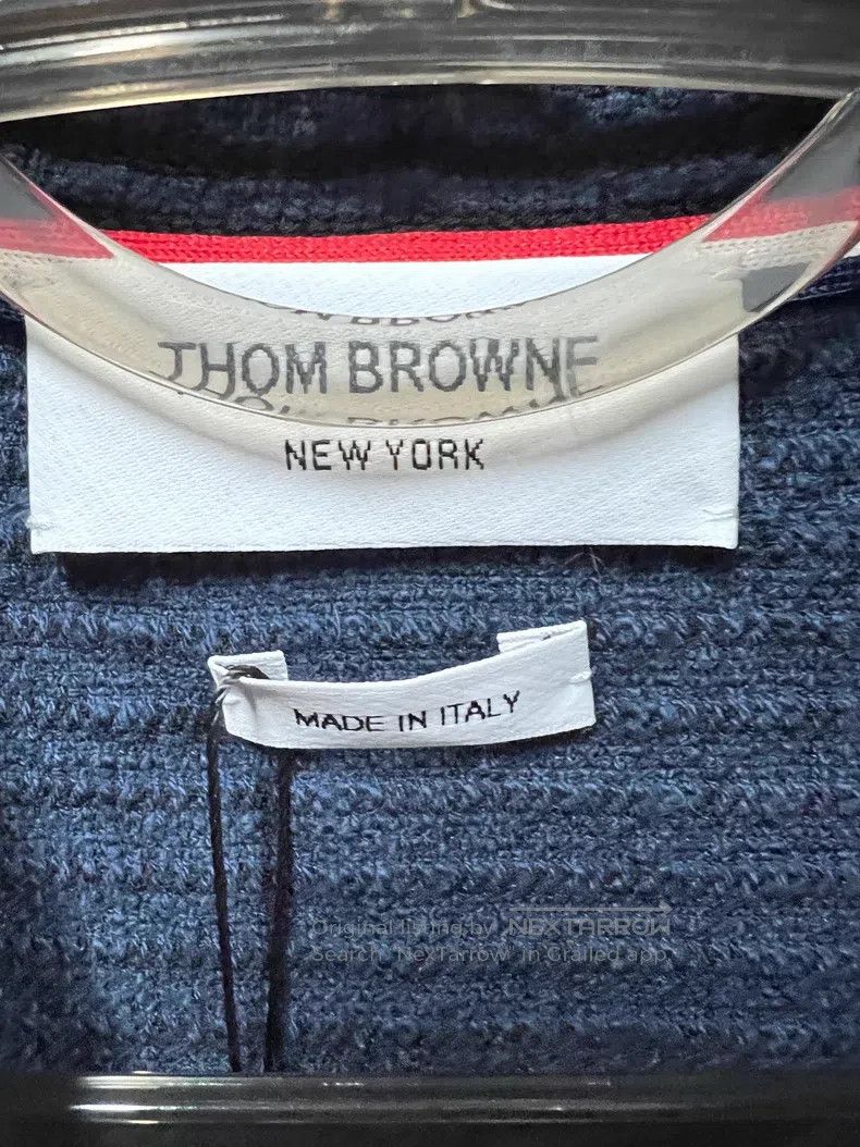 Thom Browne Thom Browne Blue Striped Knit Short Sleeve Shirt Size US XXL / EU 58 / 5 - 4 Thumbnail