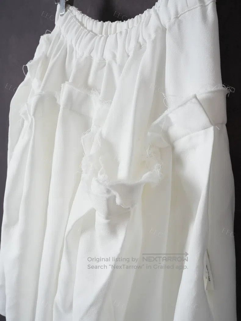 Comme des Garcons Comme Des Garcons size S White Asymmetrical Cutout Lace Hem Size 22" - 6 Thumbnail