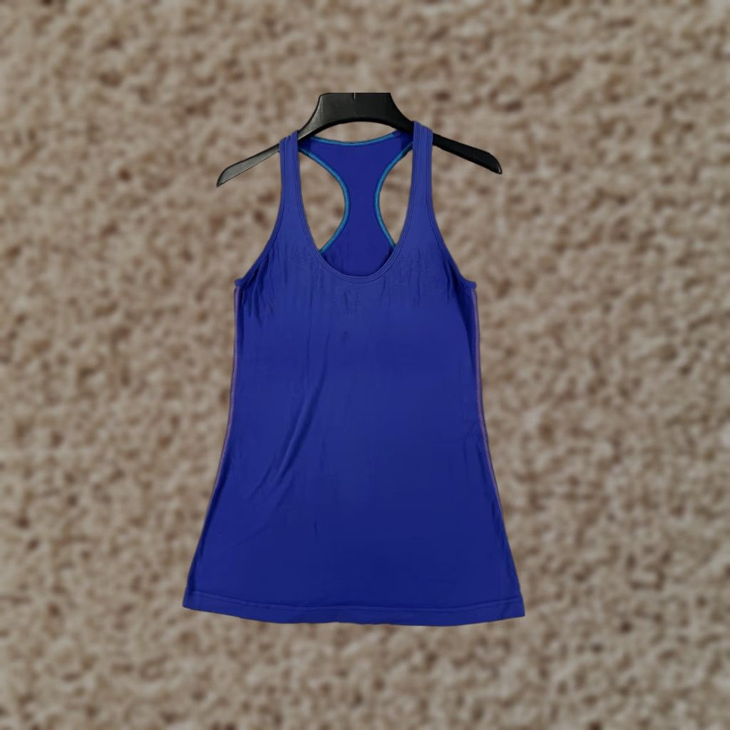 Lululemon Lululemon Shirt Women 4 Blue Cool Racerback Luon - Tank Top, Sleeveless, Jersey Knit, Regular Size 4, Casual Workwear, Activewear, 90s? Wait. Size S / US 4 / IT 40 - 1 Thumbnail