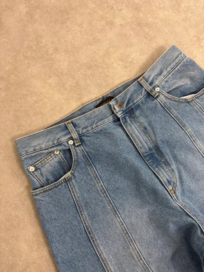 Mugler AW2025 Mugler Spiral Oversized Blue Denim Jeans Size US 33 - 6 Thumbnail