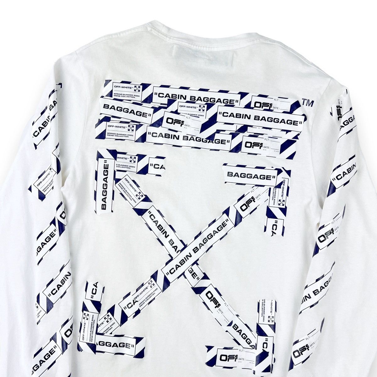 Off-White Airport Tape Arrows White Long Sleeve T Shirt