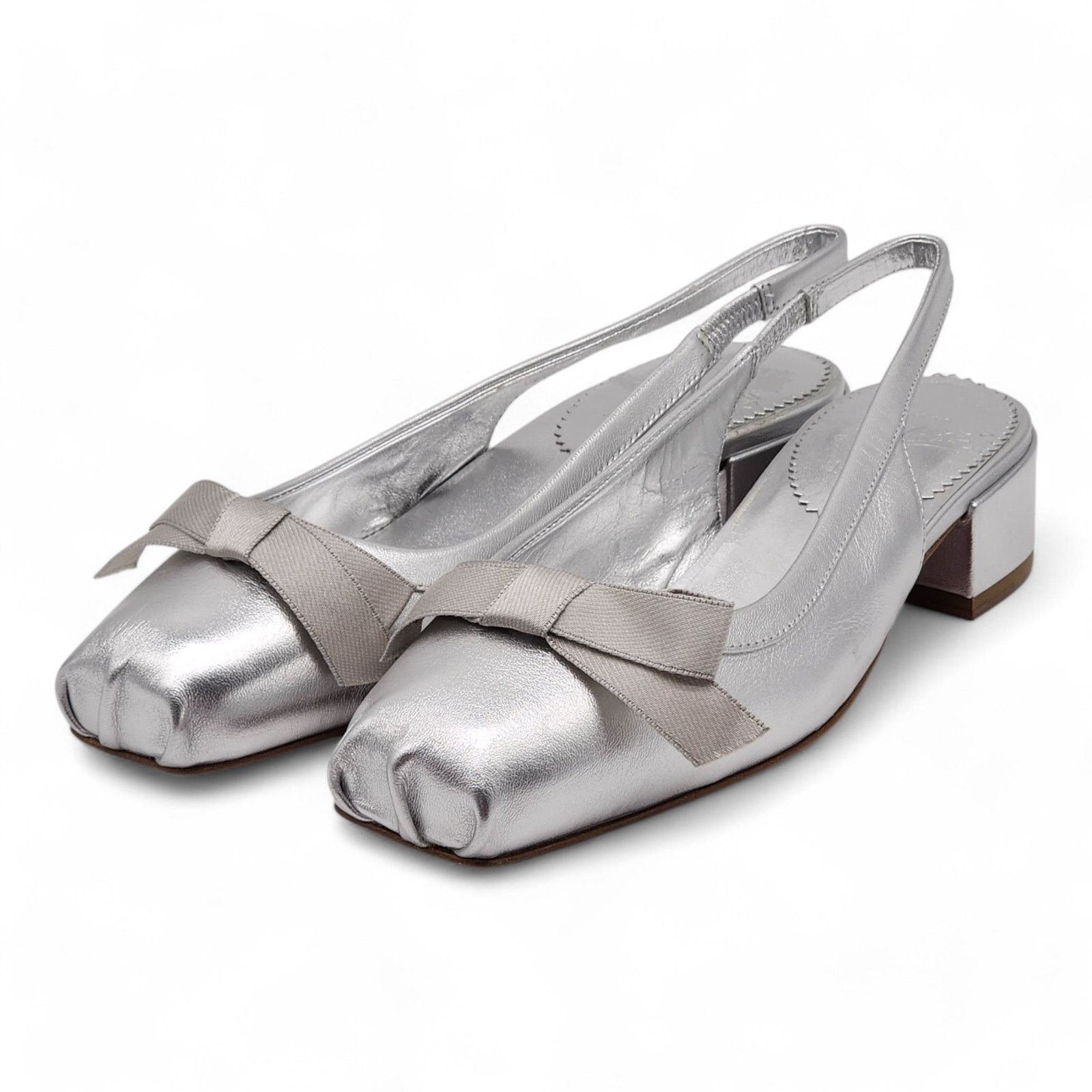 Christian Louboutin Mamaflirt Sling Pumps 30Mm - Leather - Silver 36 5.5Us $845 Shoes, Women's