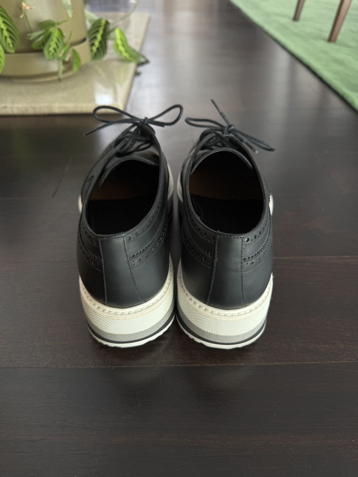 Prada Prada Black Lace-Up Brogue Platform Dress Shoes Size US 9 / EU 42 - 3 Thumbnail