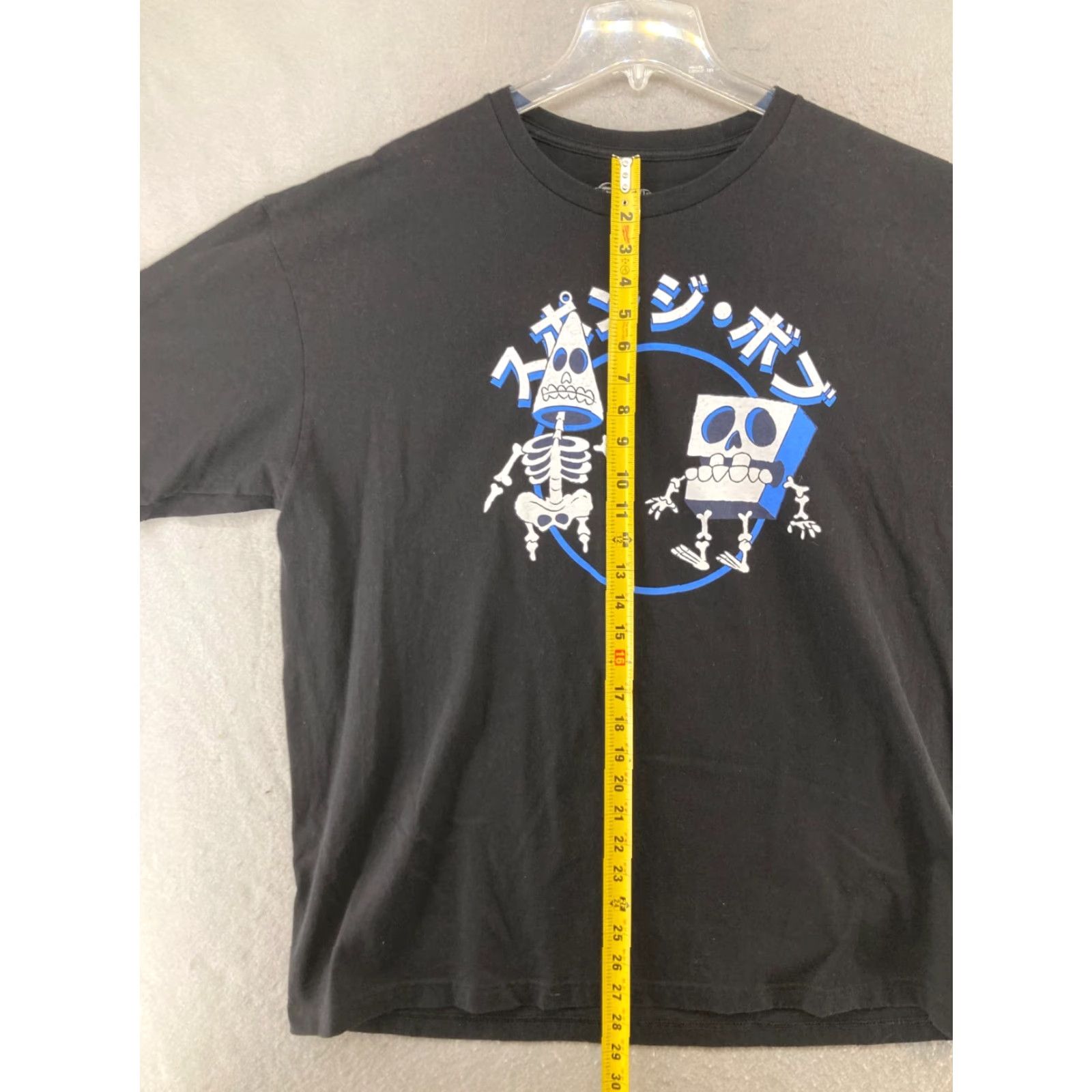 Vintage SpongeBob SquarePants Mens TShirt 2XL Black Skeleton Shirt Adults 2XL Cartoon Halloween Mens Size US XXL / EU 58 / 5 - 4 Thumbnail